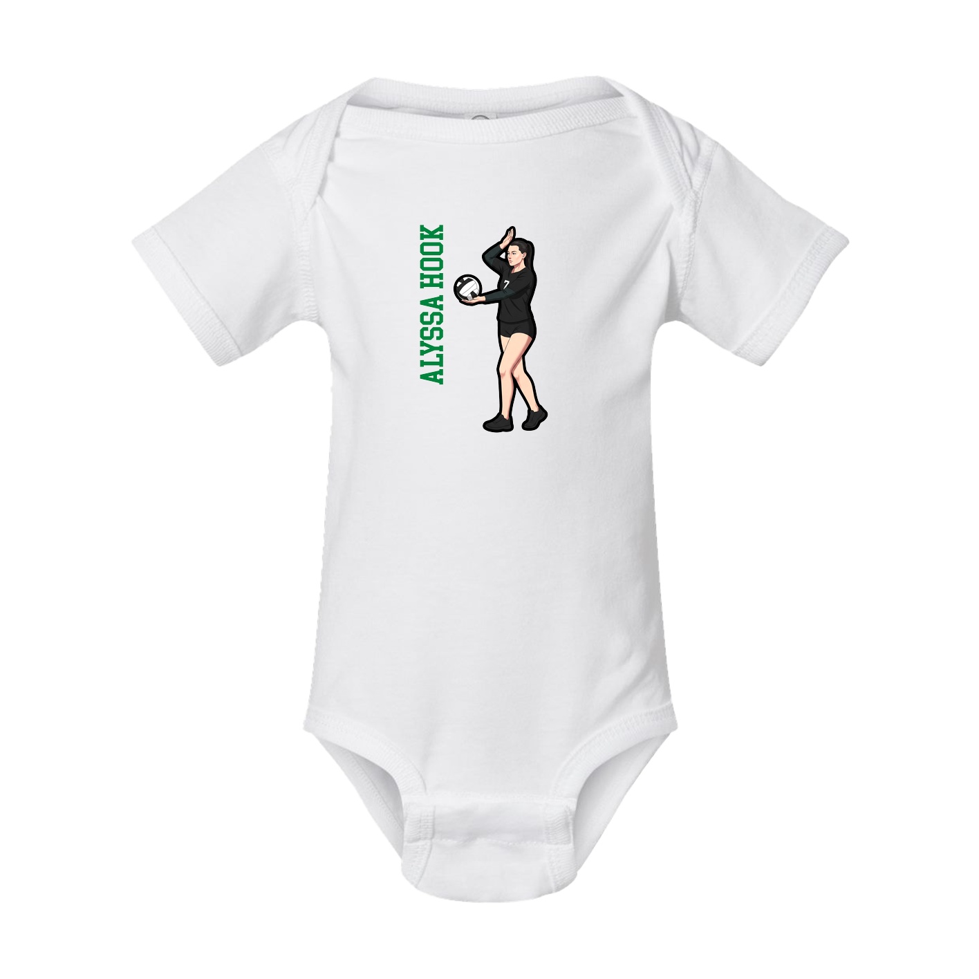 Baby Onesie — Name Vertical in White