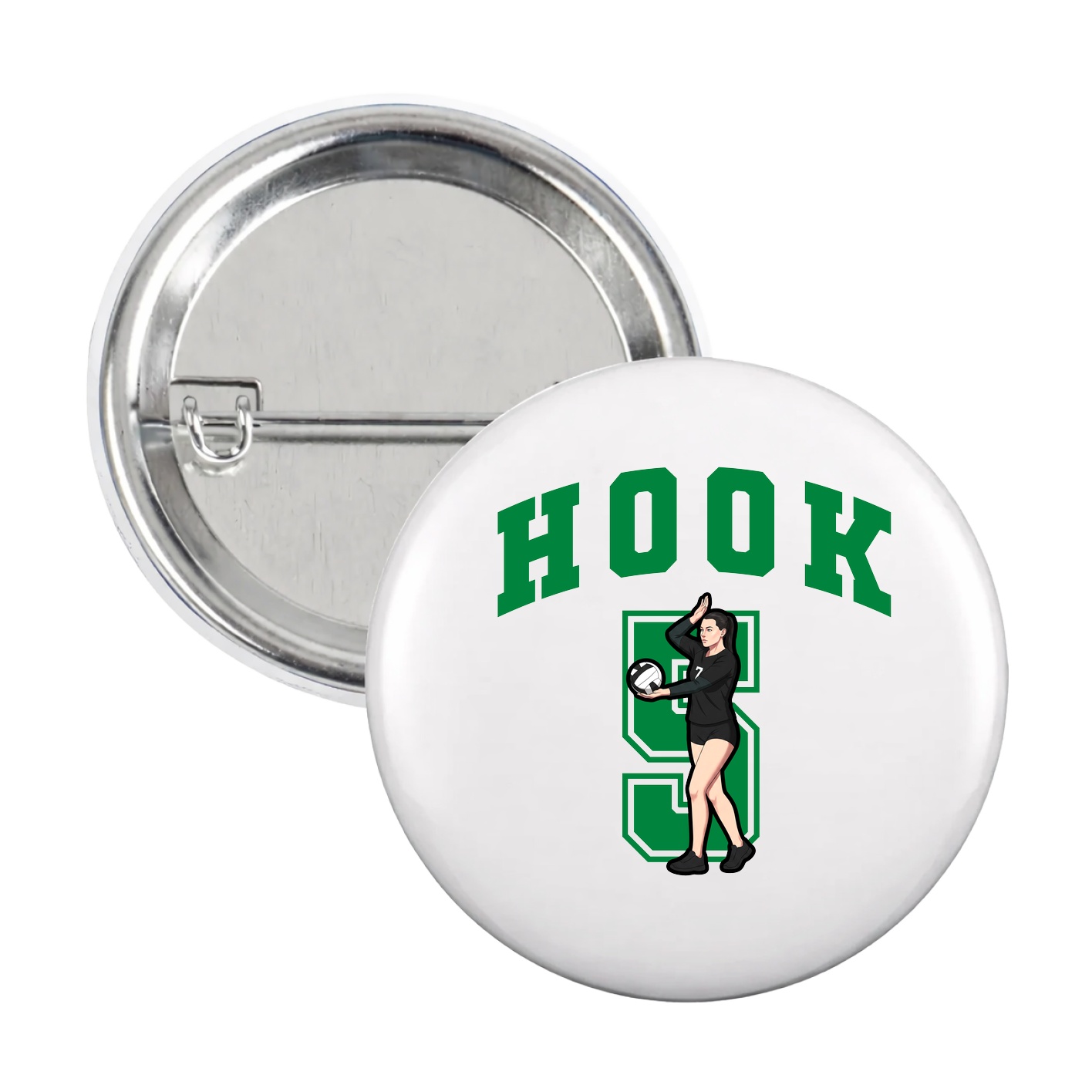 Game Day Button — Number in White