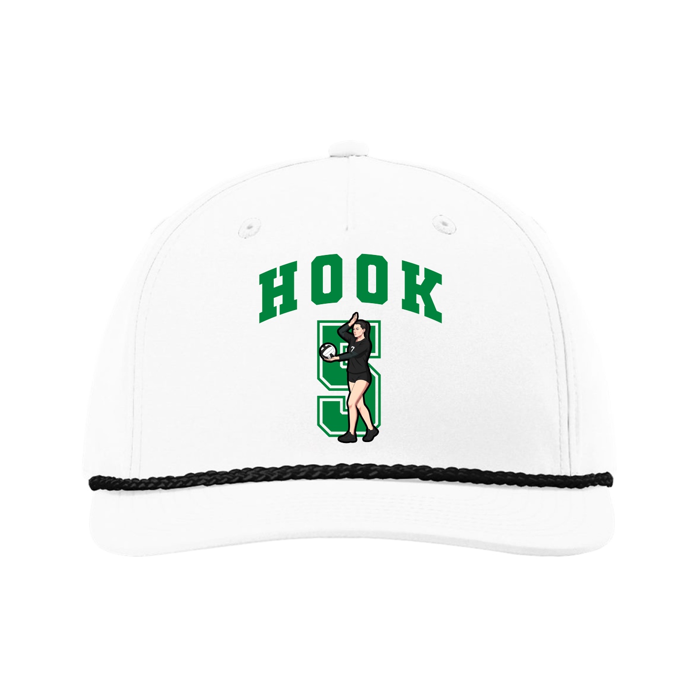 Five-Panel Classic Rope Cap — Number in White