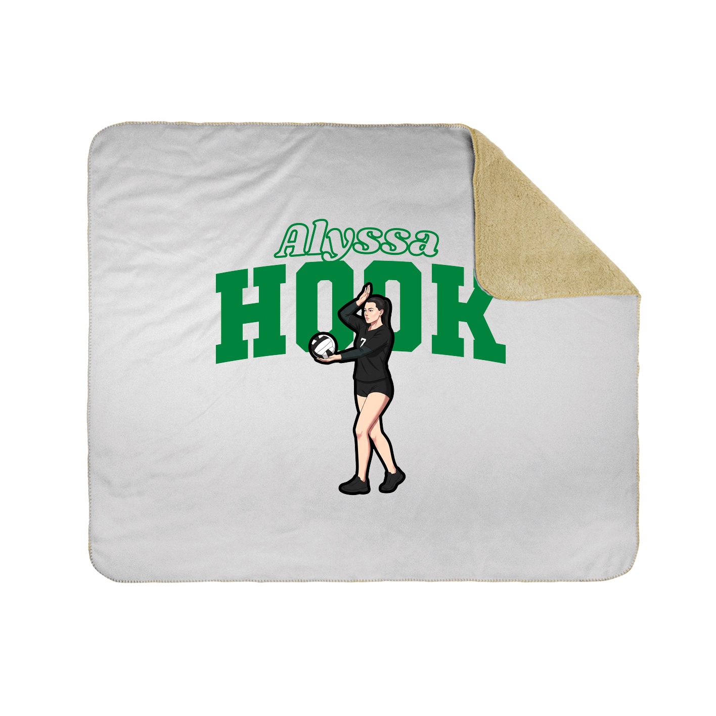 Throw Blanket — Name Arch in White
