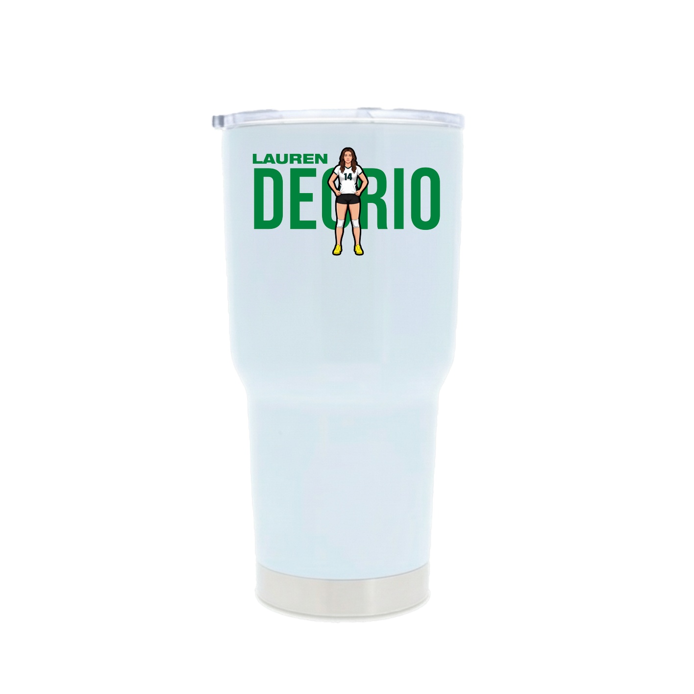 30oz Stainless Steel Tumbler — Player Name in White