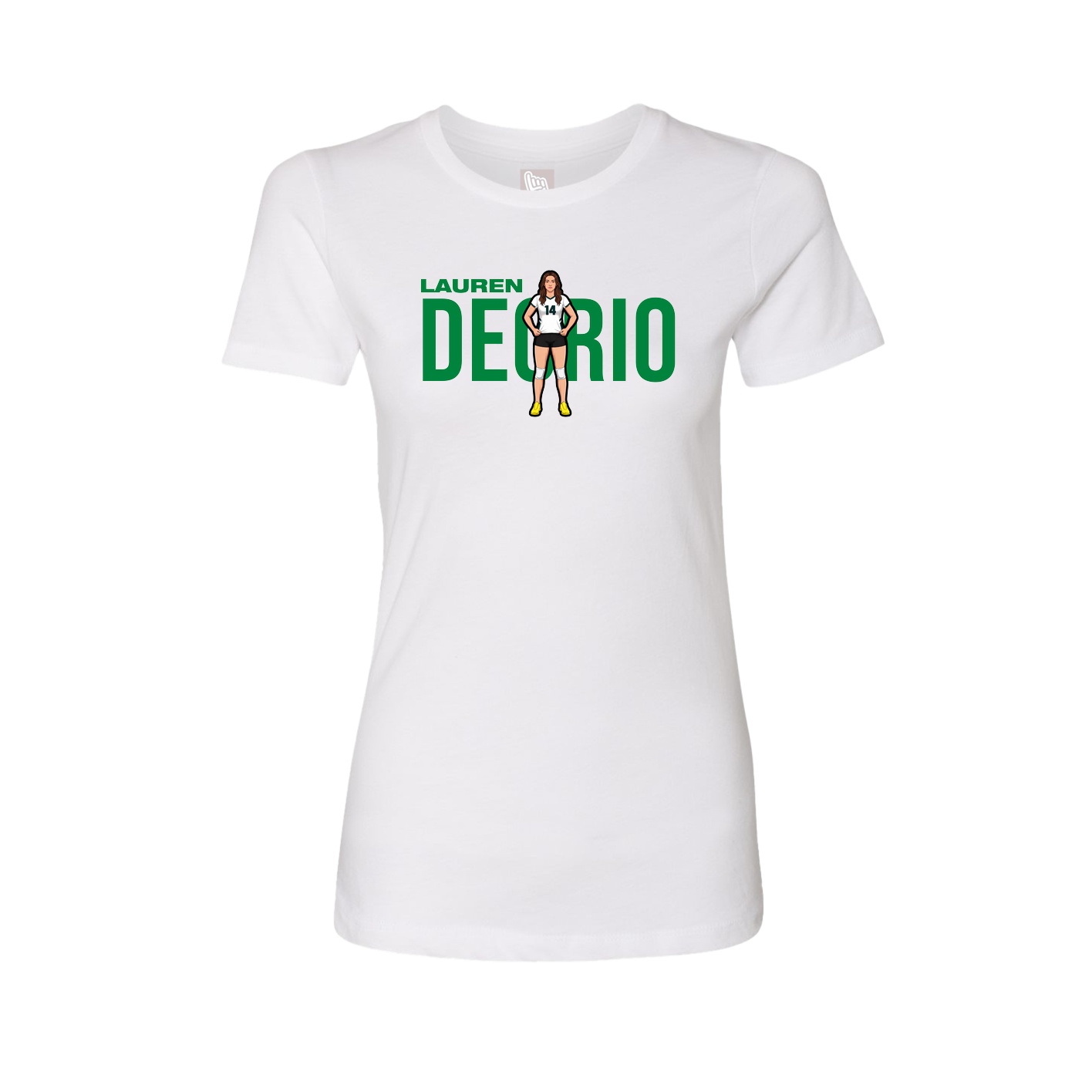 Fitted Women's Tee — Player Name in White