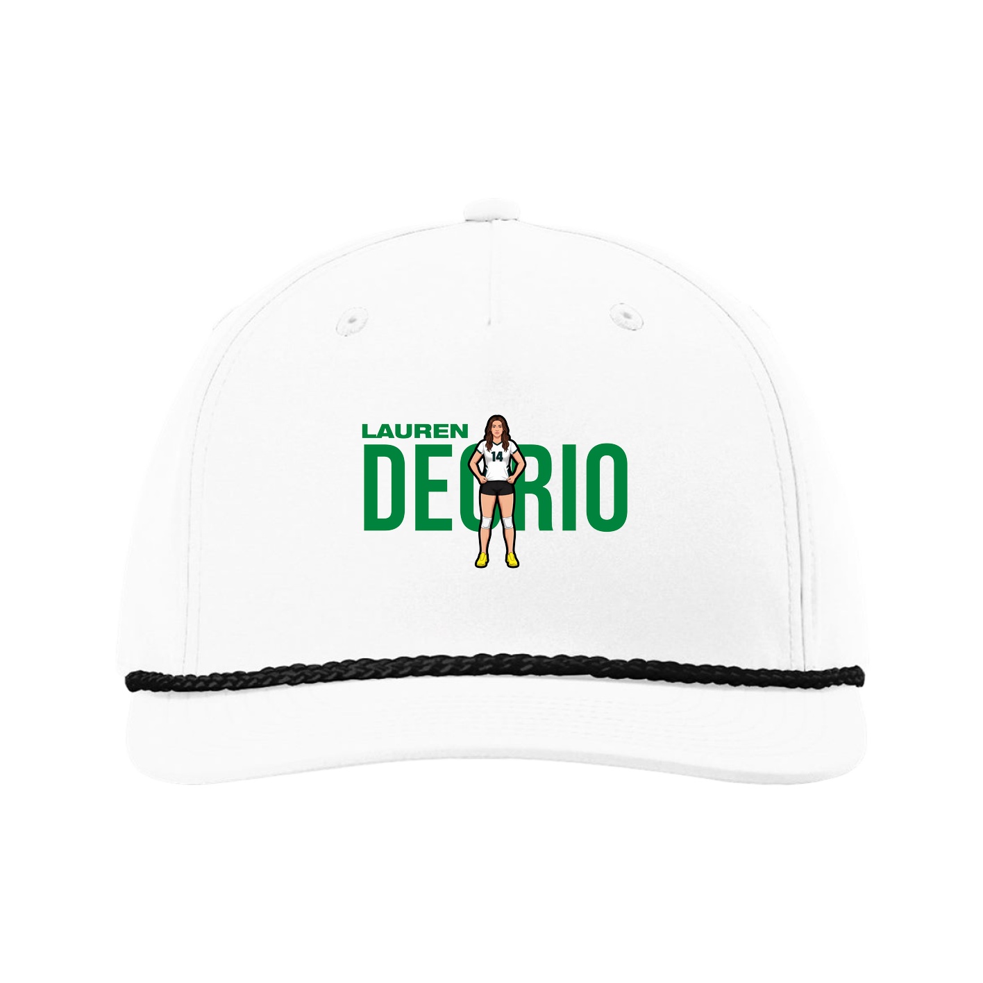 Five-Panel Classic Rope Cap — Player Name in White