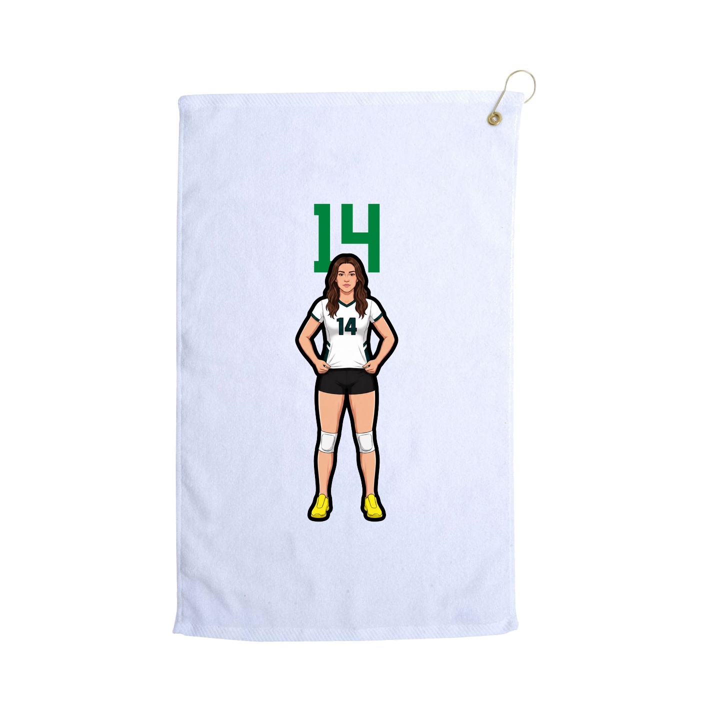 Golf Towel — Number Top in White