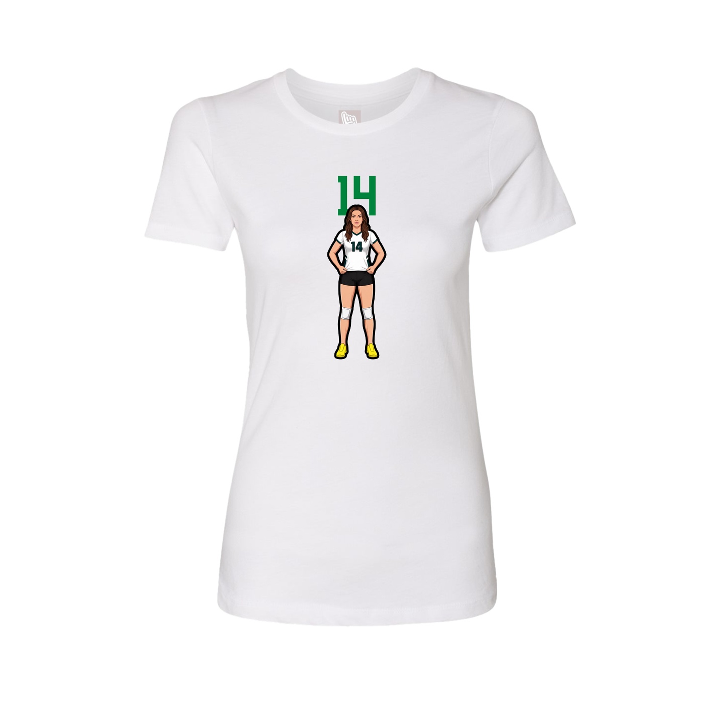 Fitted Women's Tee — Number Top in White