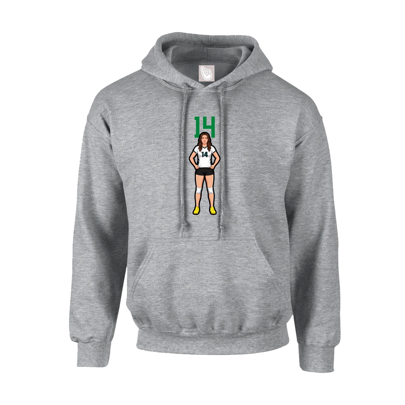Hoodie — Number Top in Grey
