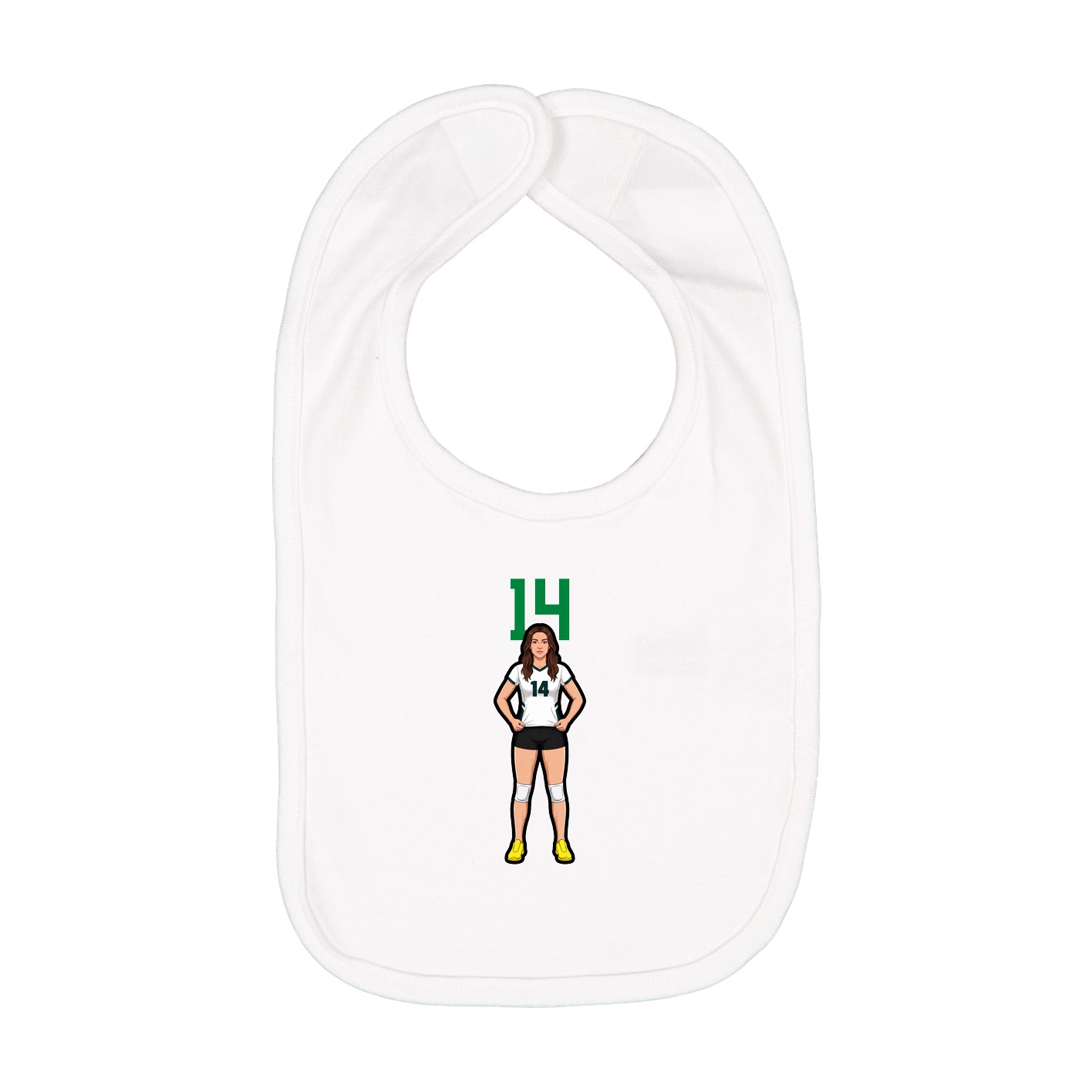 Infant Bib — Number Top in White