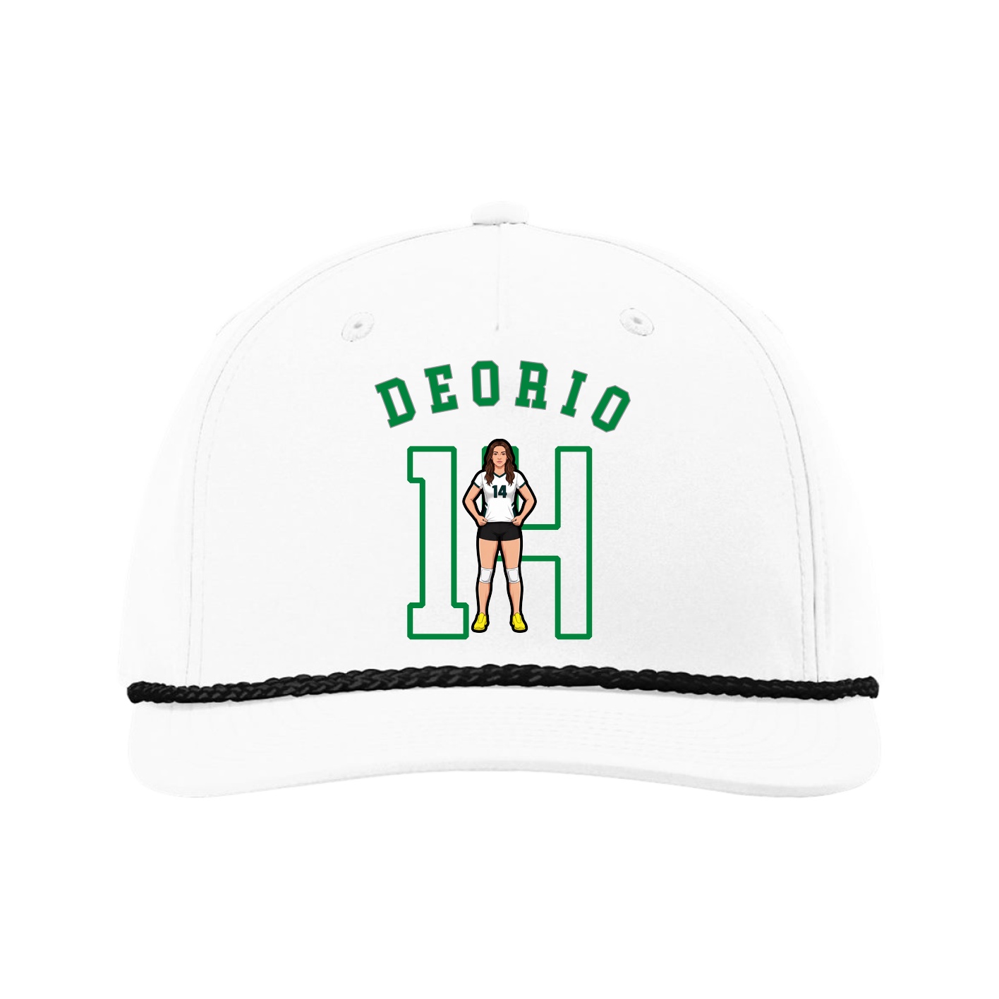 Five-Panel Classic Rope Cap — Shirsey Arch in White