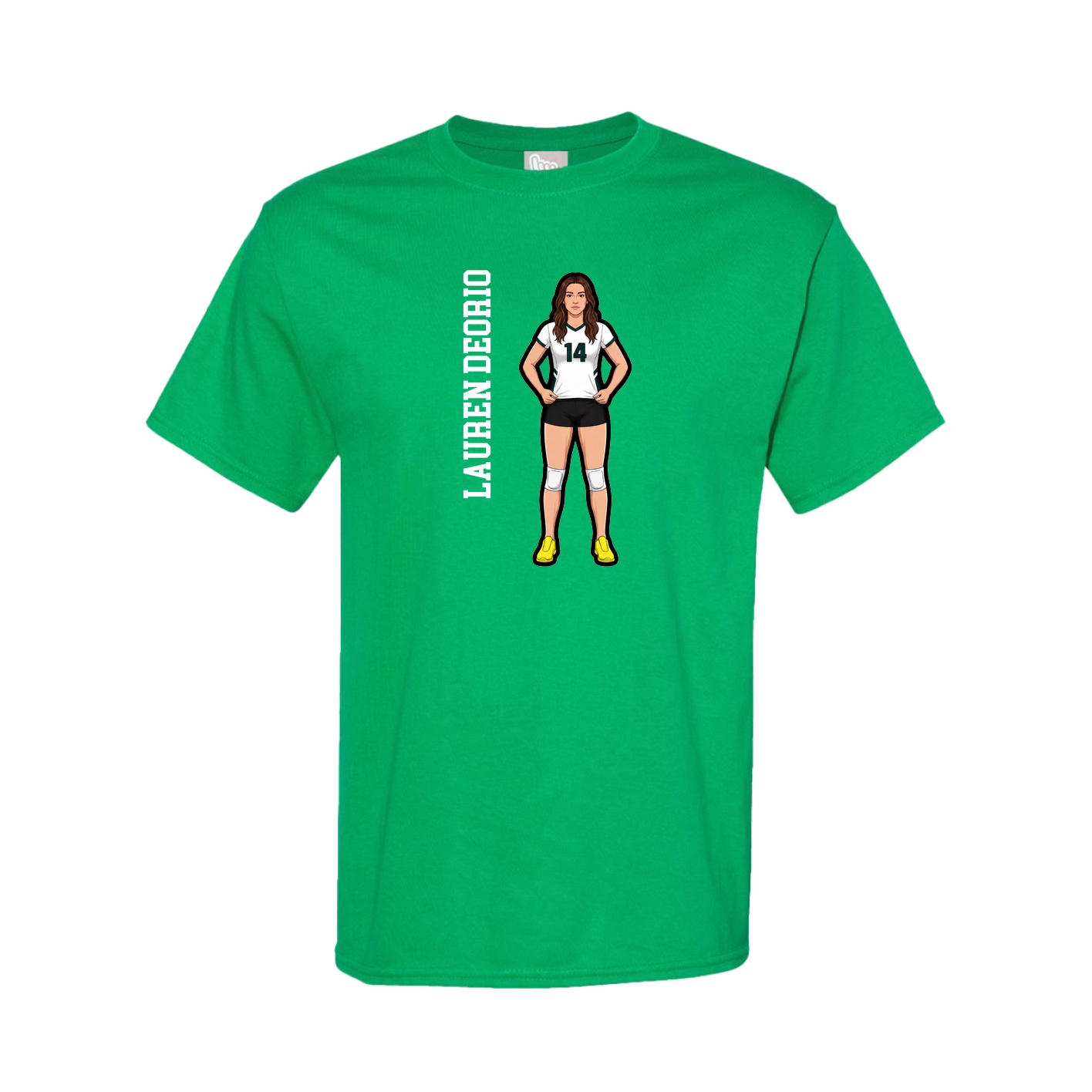 Tee — Name Vertical in Green