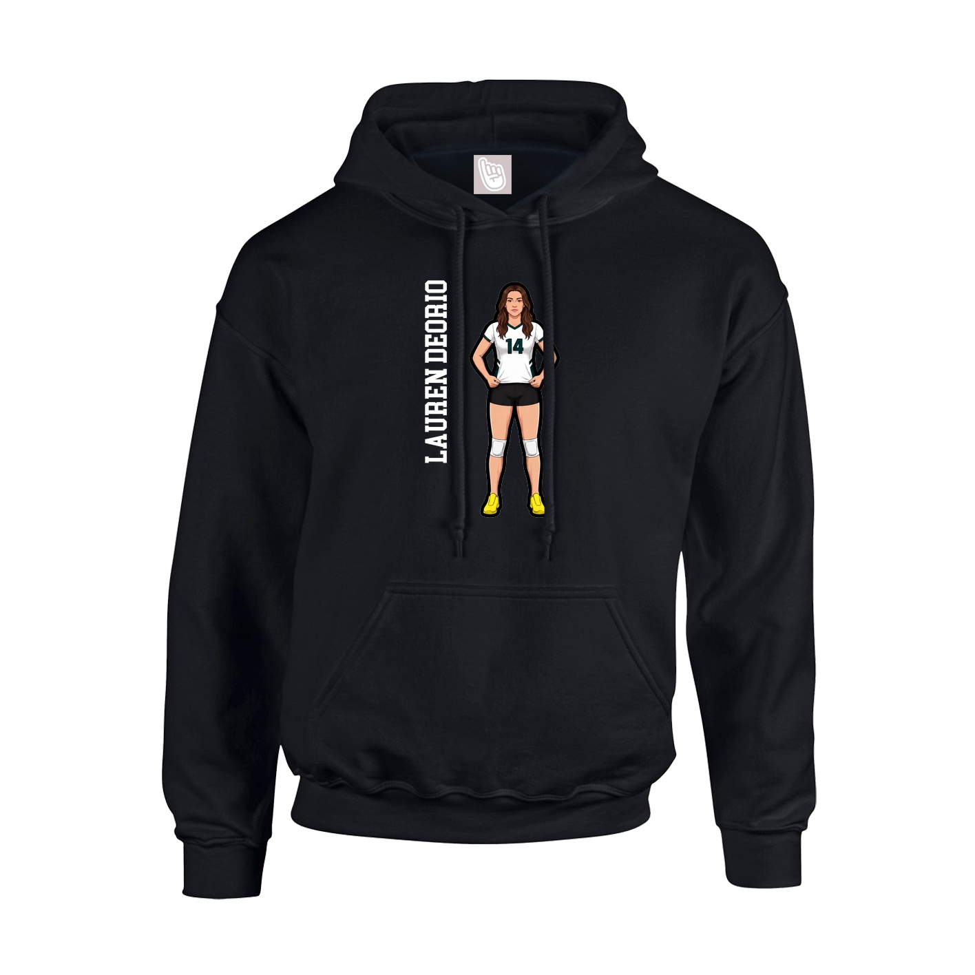 Hoodie — Name Vertical in Black