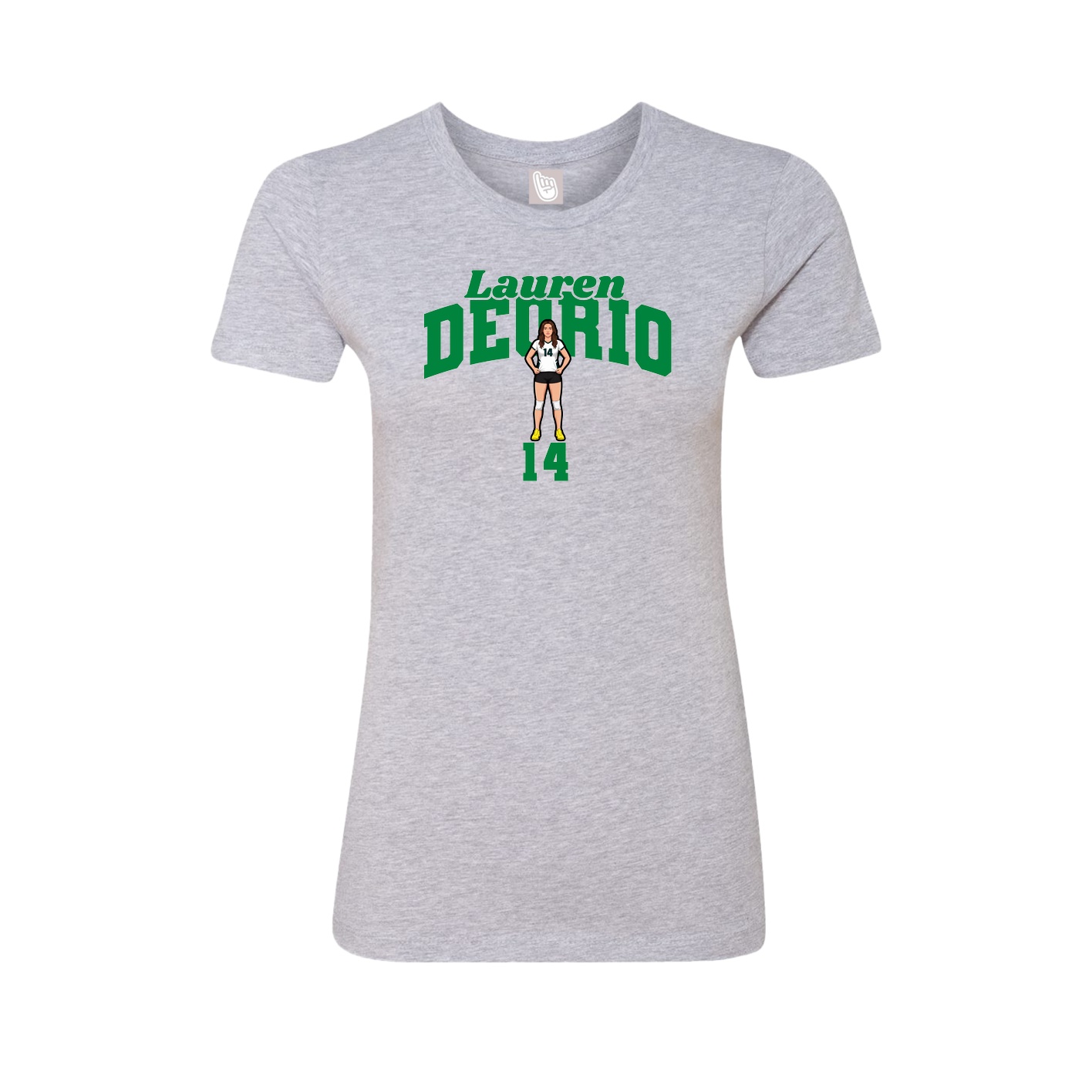 Fitted Women's Tee — Signature Arch in Grey