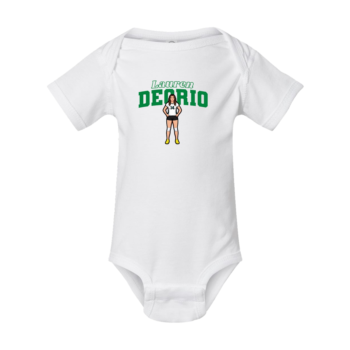 Baby Onesie — Name Arch in White