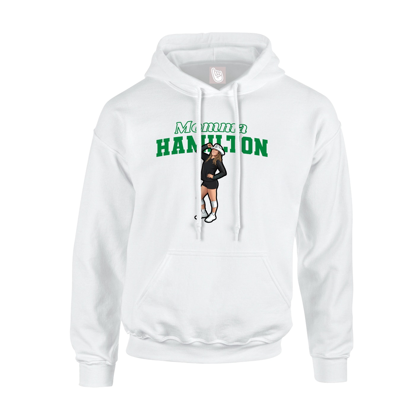 Youth Hoodie — Mothers Day Block in White