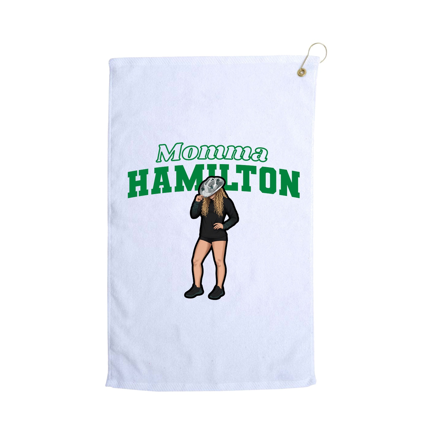 Golf Towel — Mothers Day Block in White