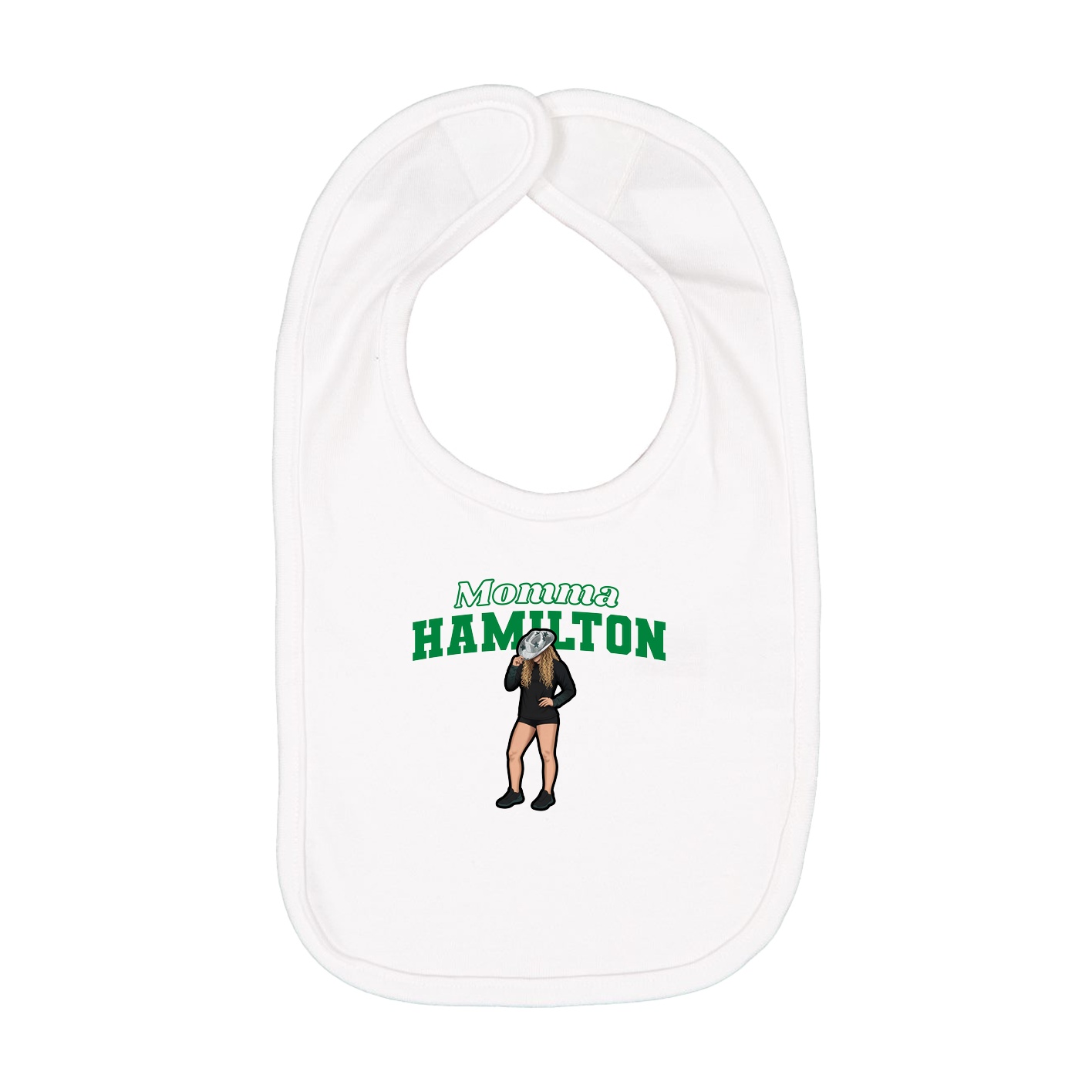 Infant Bib — Mothers Day Block in White
