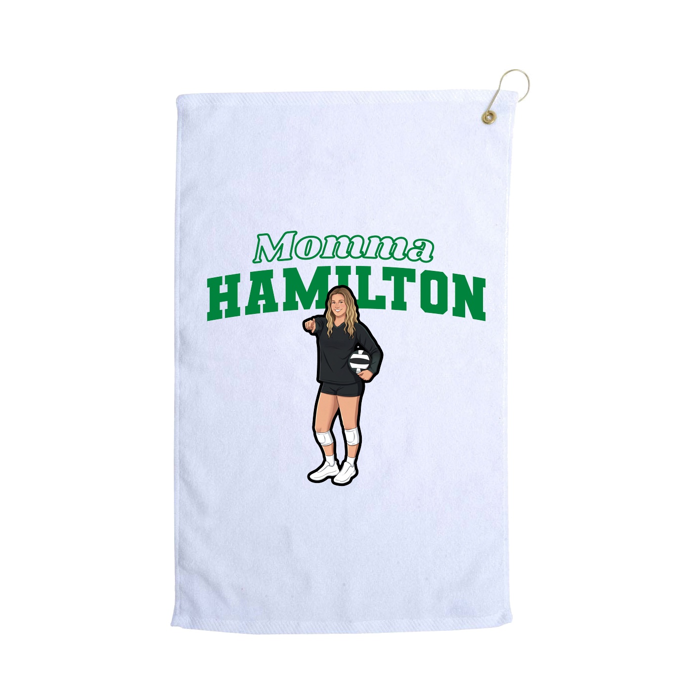 Golf Towel — Mothers Day Block in White
