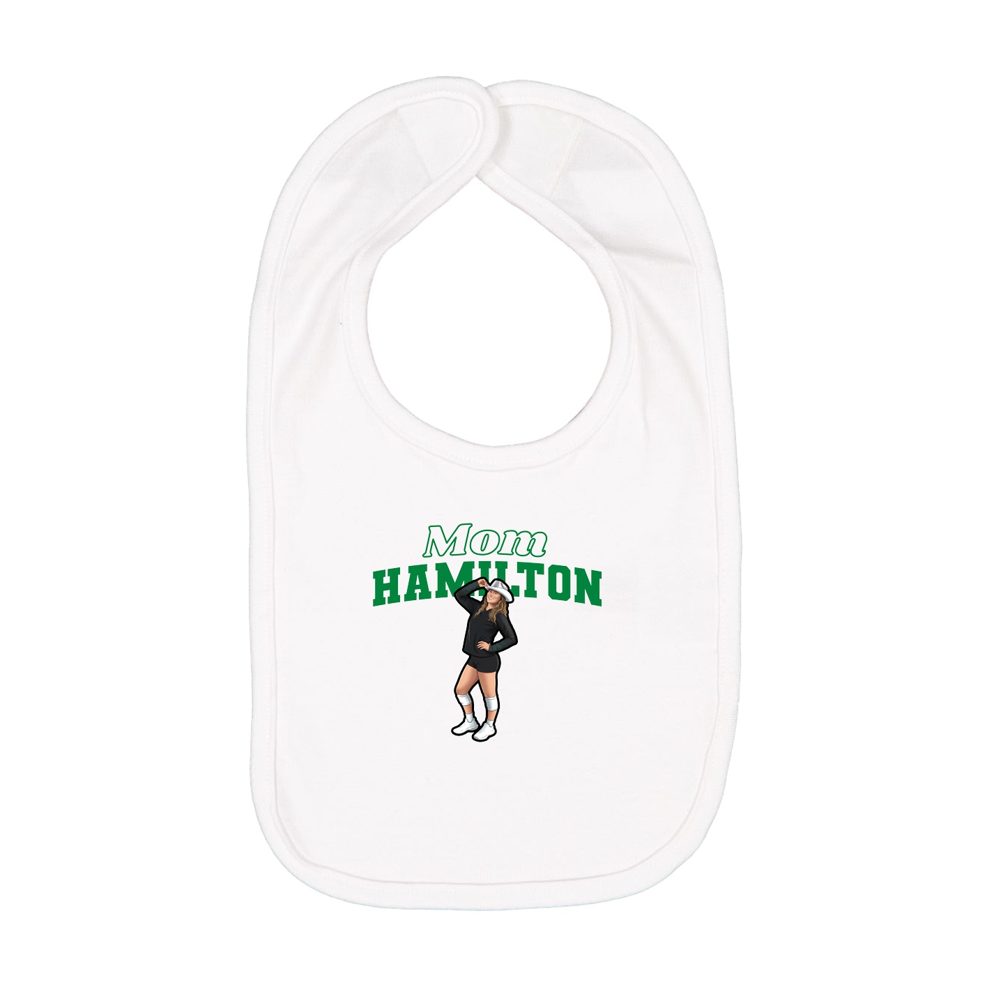 Infant Bib — Mothers Day Block in White