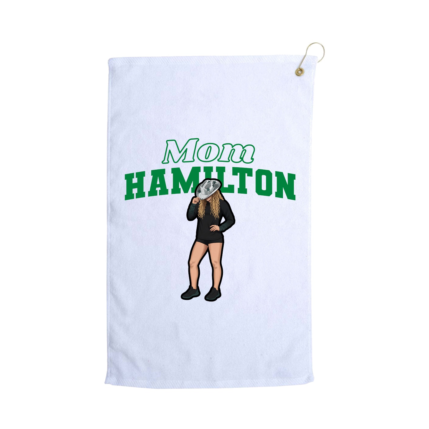 Golf Towel — Mothers Day Block in White