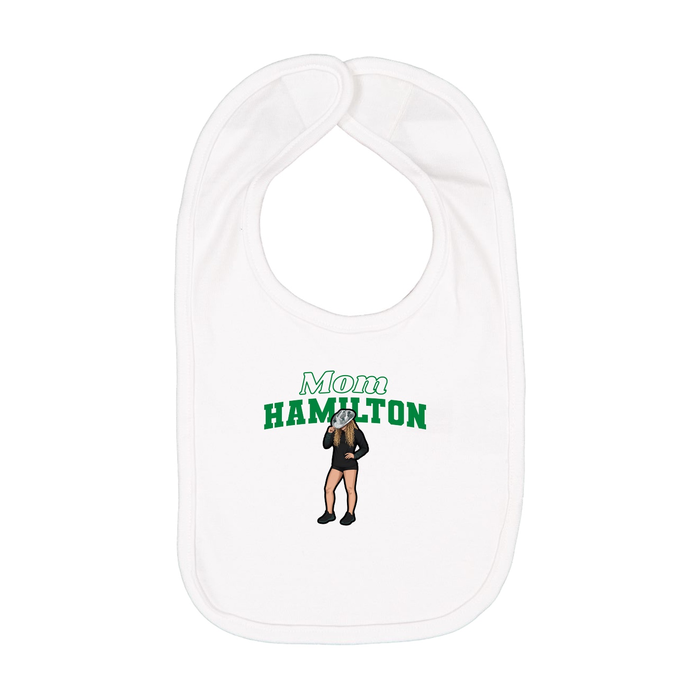 Infant Bib — Mothers Day Block in White