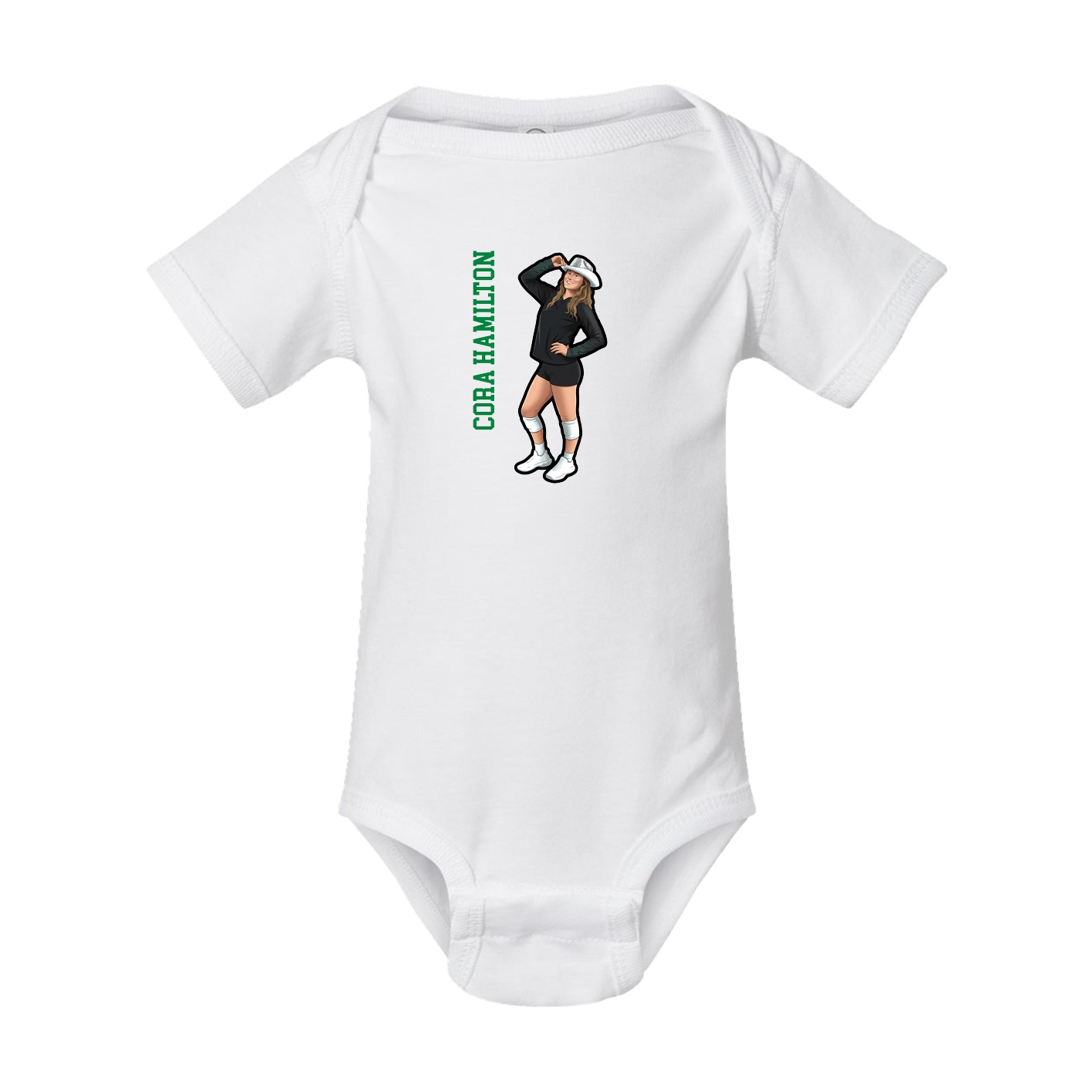 Baby Onesie — Name Vertical in White