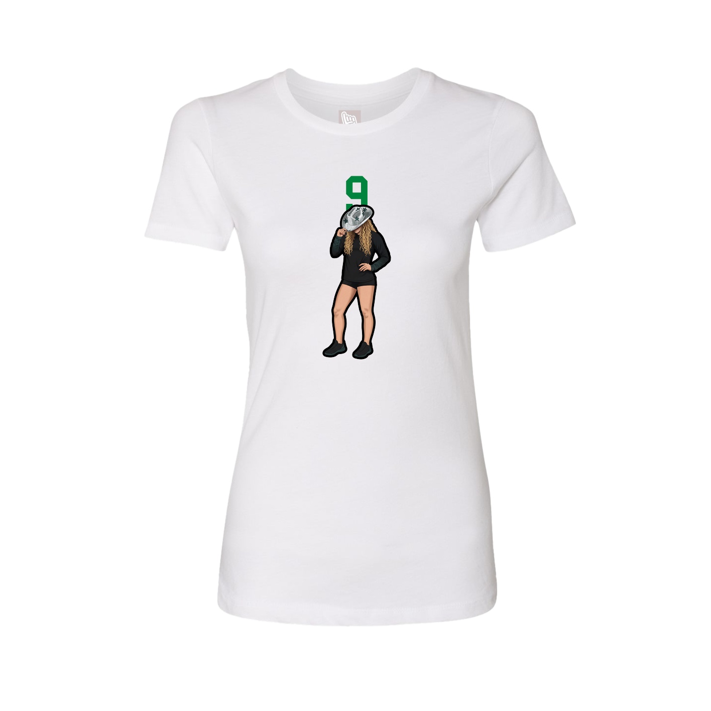 Fitted Women's Tee — Number Top in White