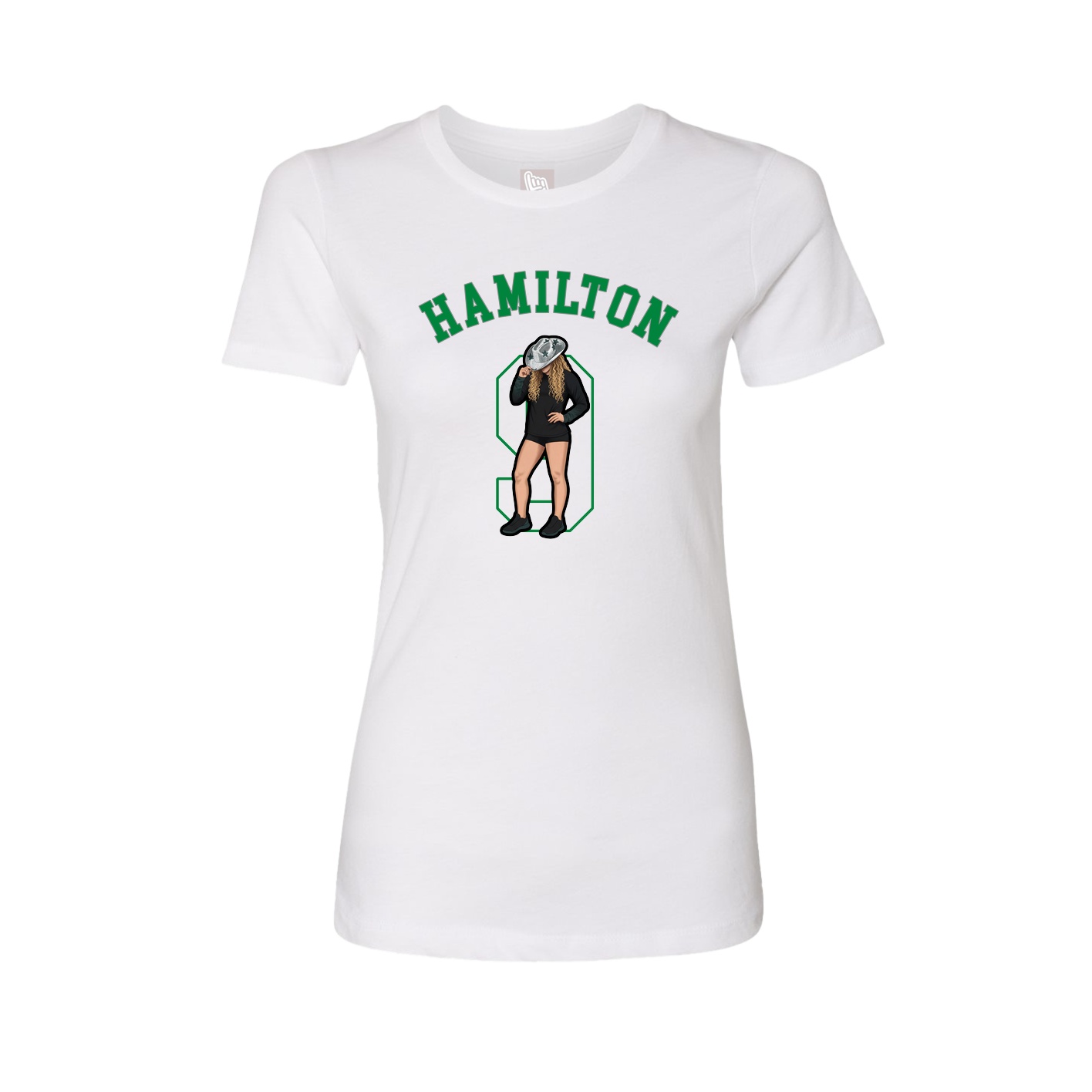 Fitted Women's Tee — Shirsey Arch in White