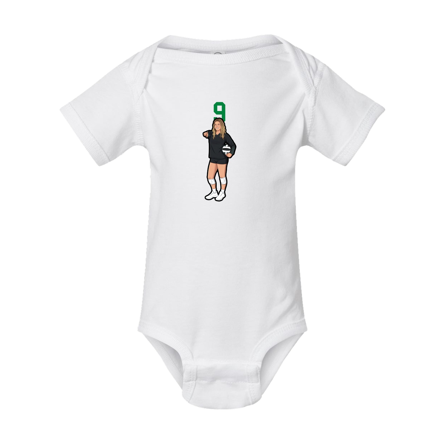 Baby Onesie — Number Top in White