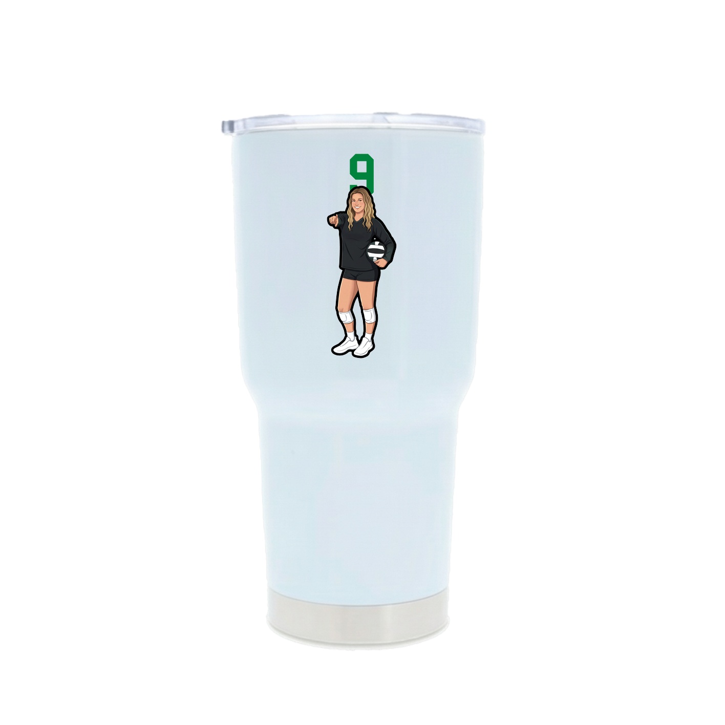 30oz Stainless Steel Tumbler — Number Top in White