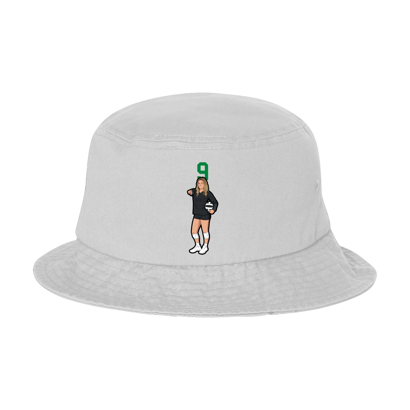 Bucket Cap — Number Top in White