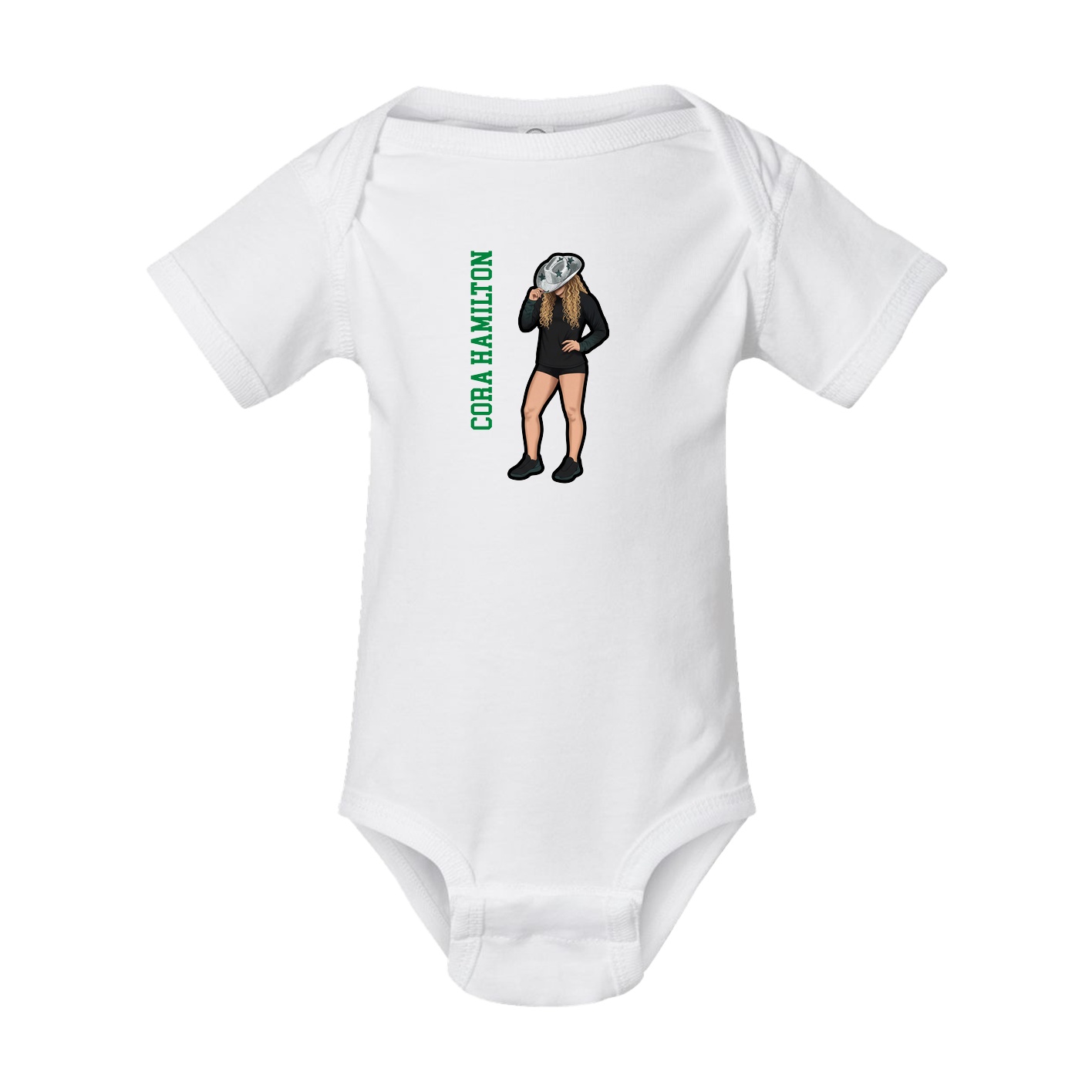 Baby Onesie — Name Vertical in White