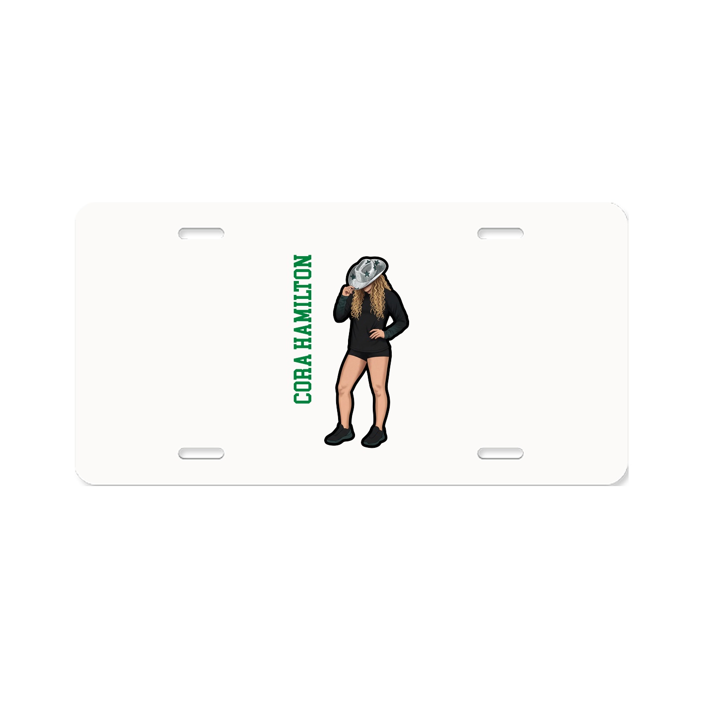 License Plate — Name Vertical in Classic
