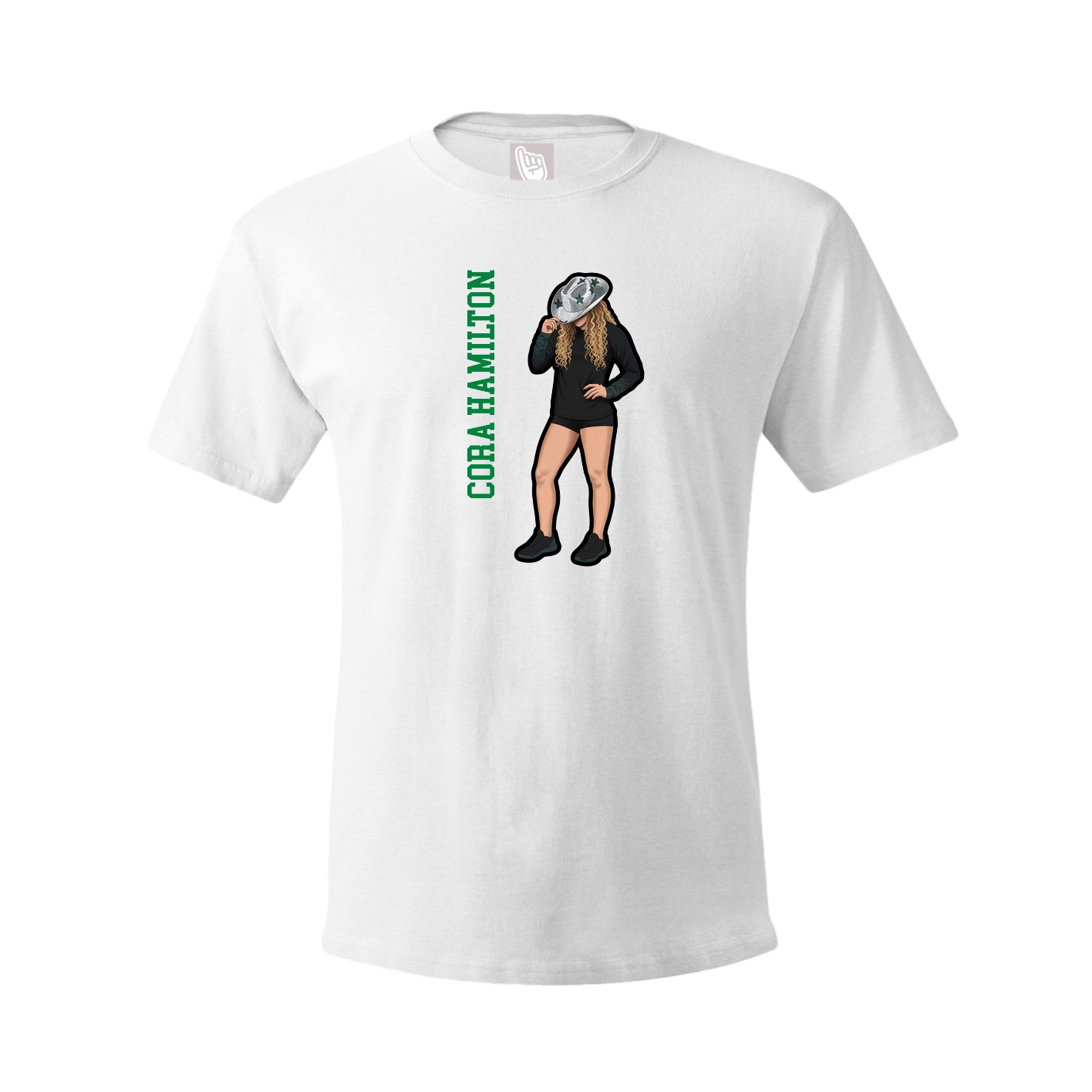 Tee — Name Vertical in White