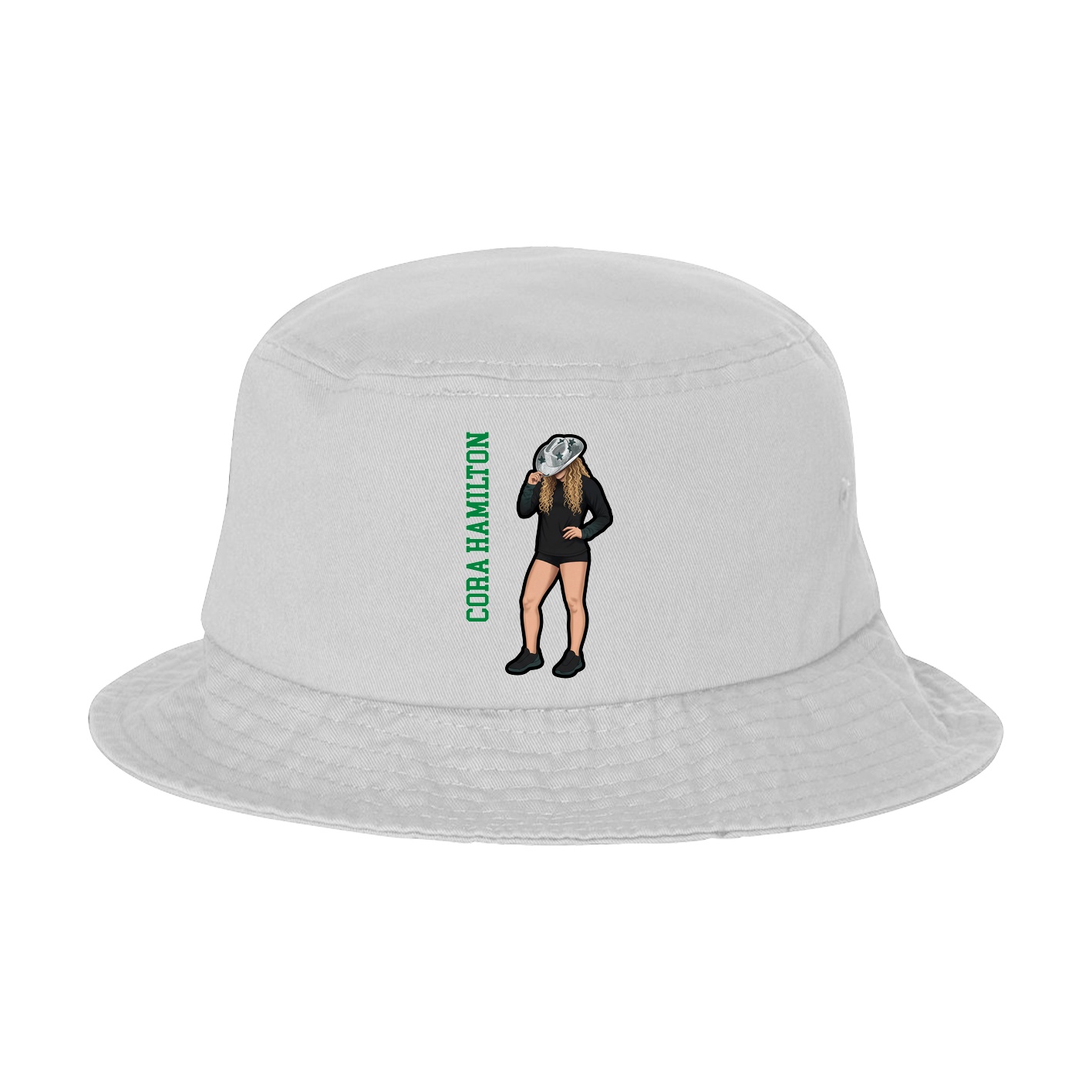 Bucket Cap — Name Vertical in White