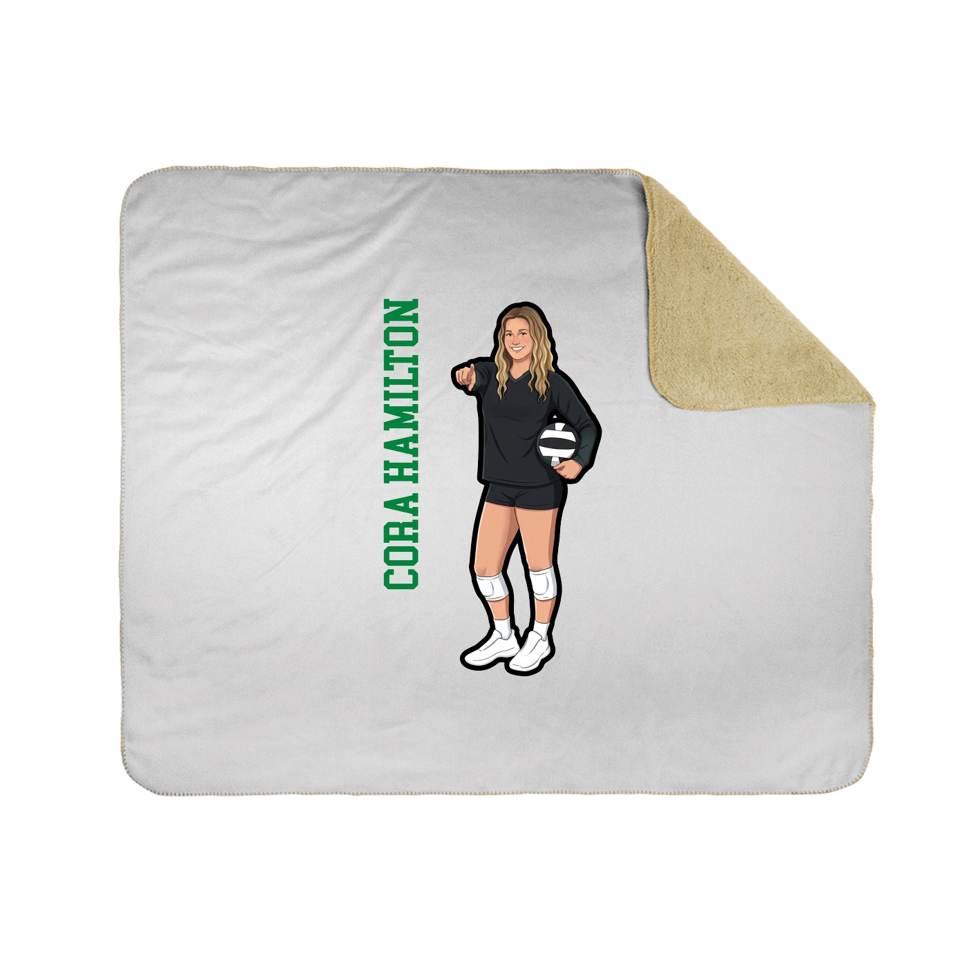 Throw Blanket — Name Vertical in White