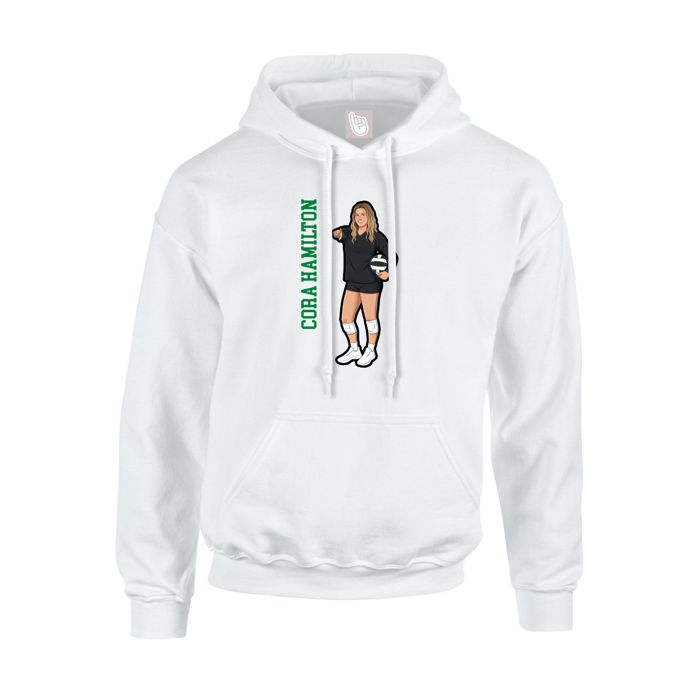 Hoodie — Name Vertical in White