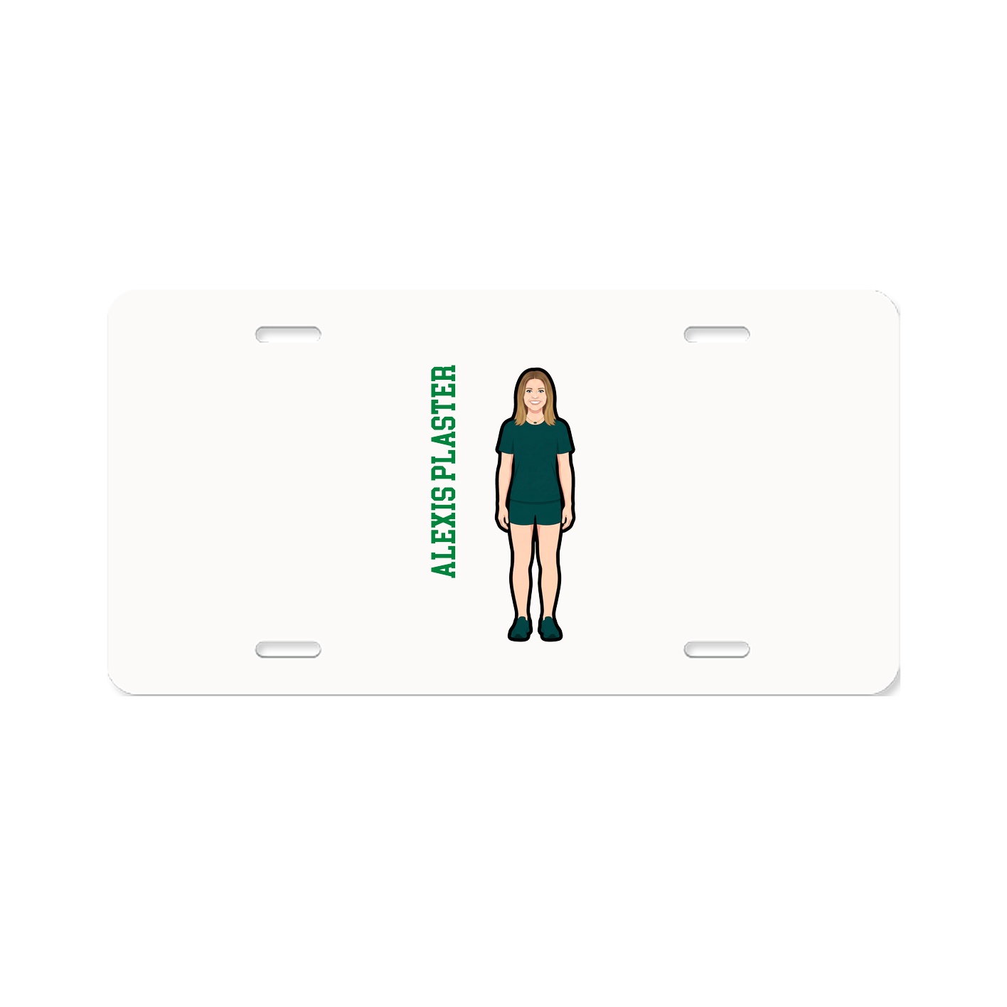 License Plate — Name Vertical in Classic