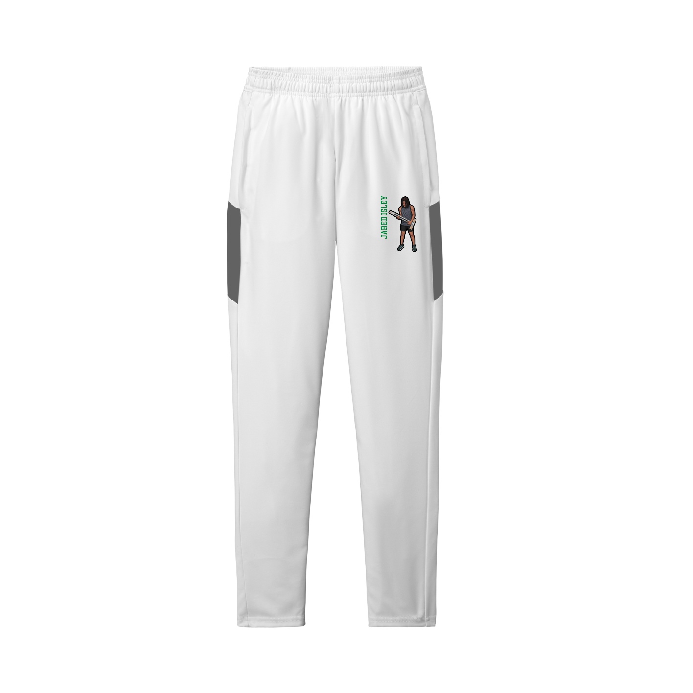 Team Travel Pant — Name Vertical in White/Grey