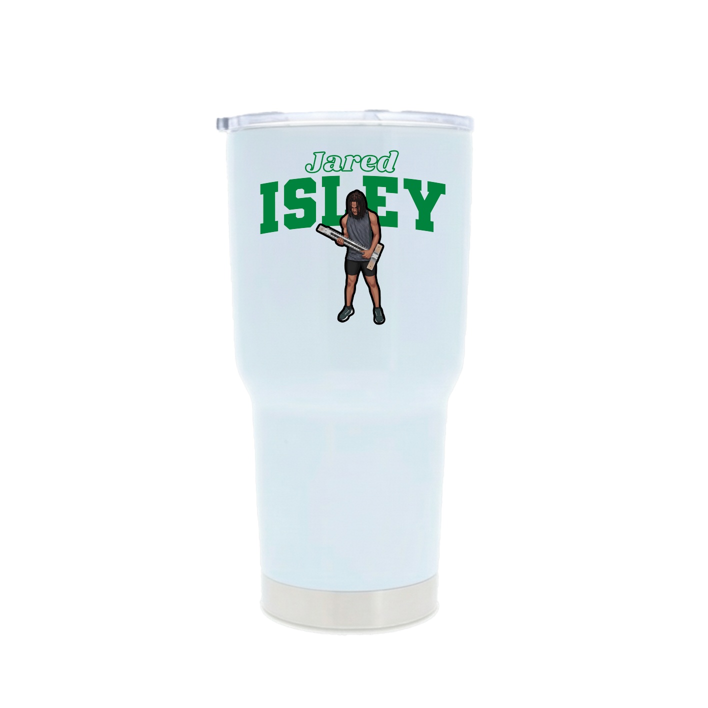 30oz Stainless Steel Tumbler — Name Arch in White