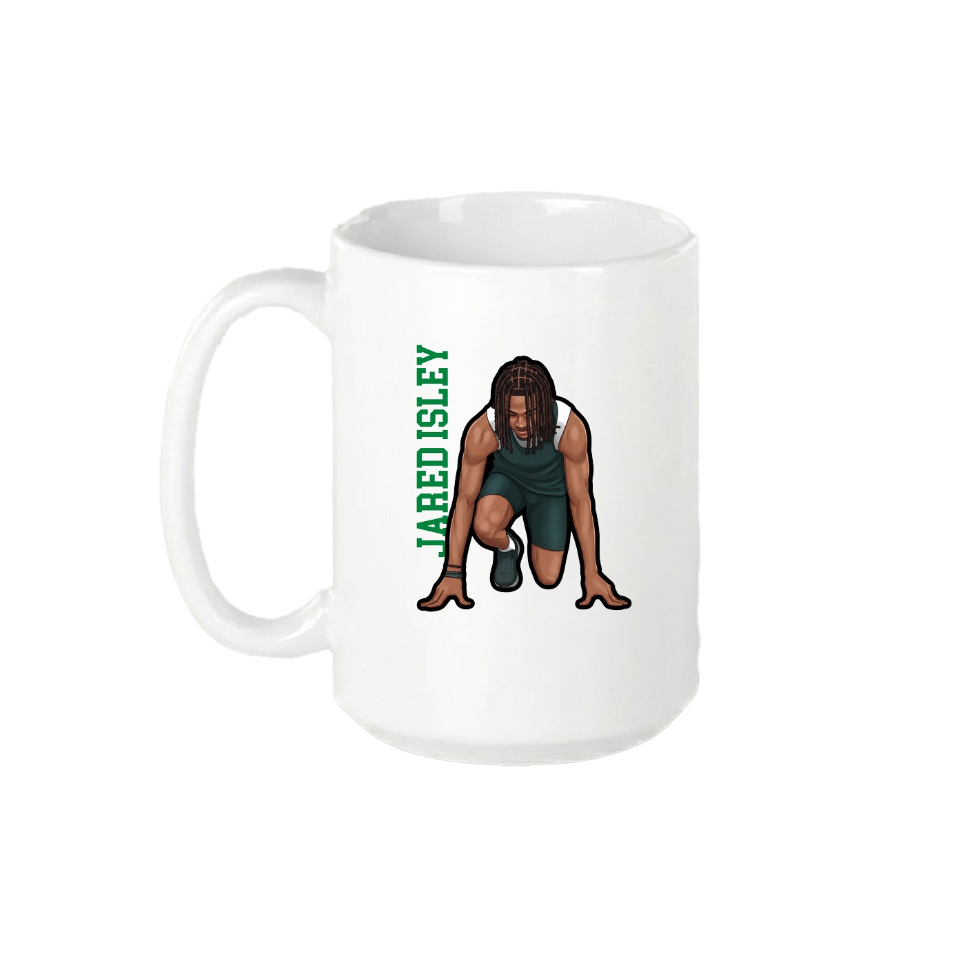 15oz Coffee Mug — Name Vertical in White