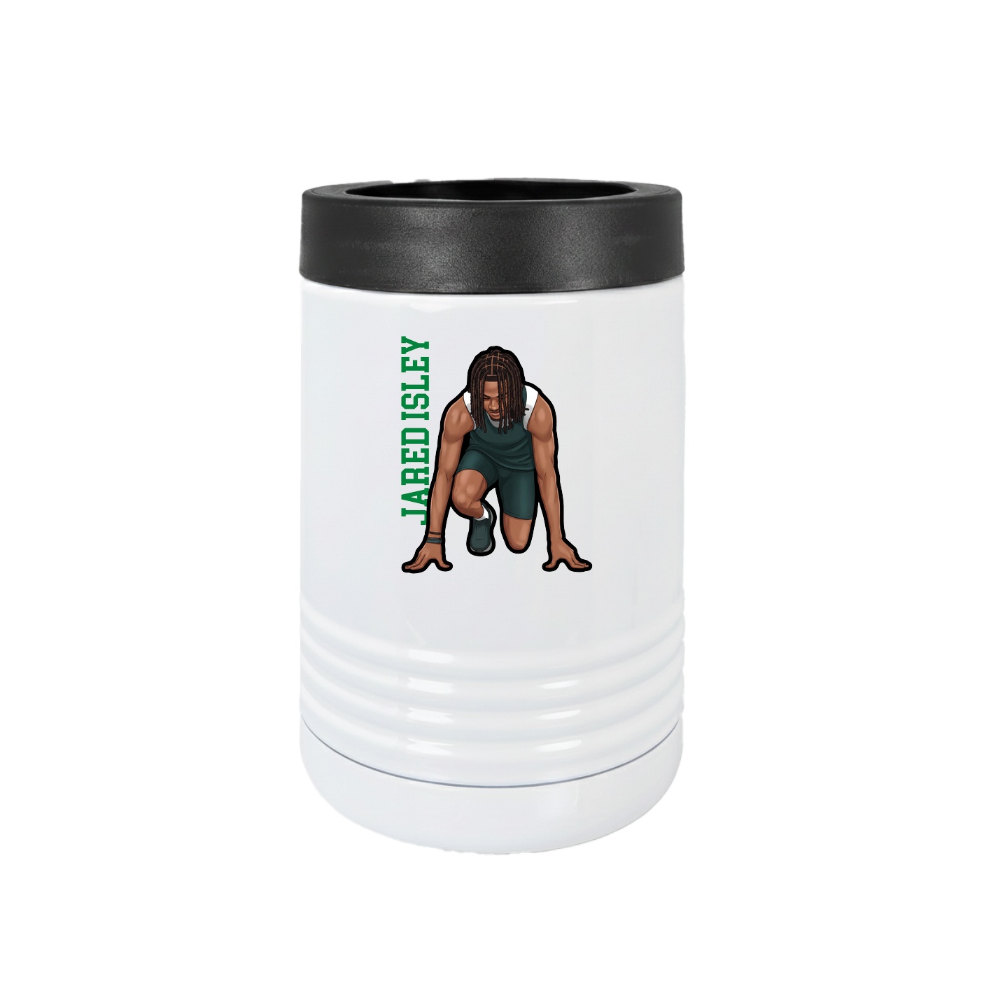 Beverage Holder — Name Vertical in White
