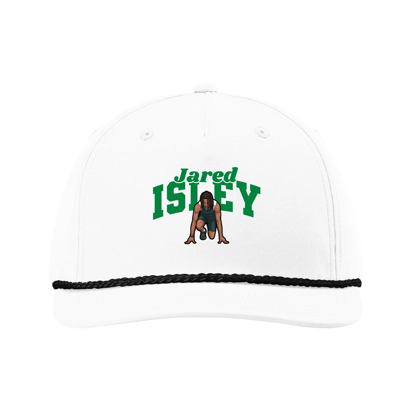 Five-Panel Classic Rope Cap — Signature Arch in White