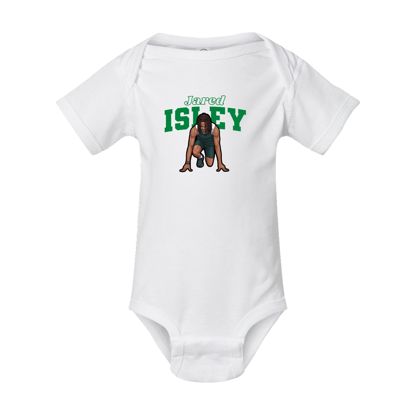 Baby Onesie — Name Arch in White