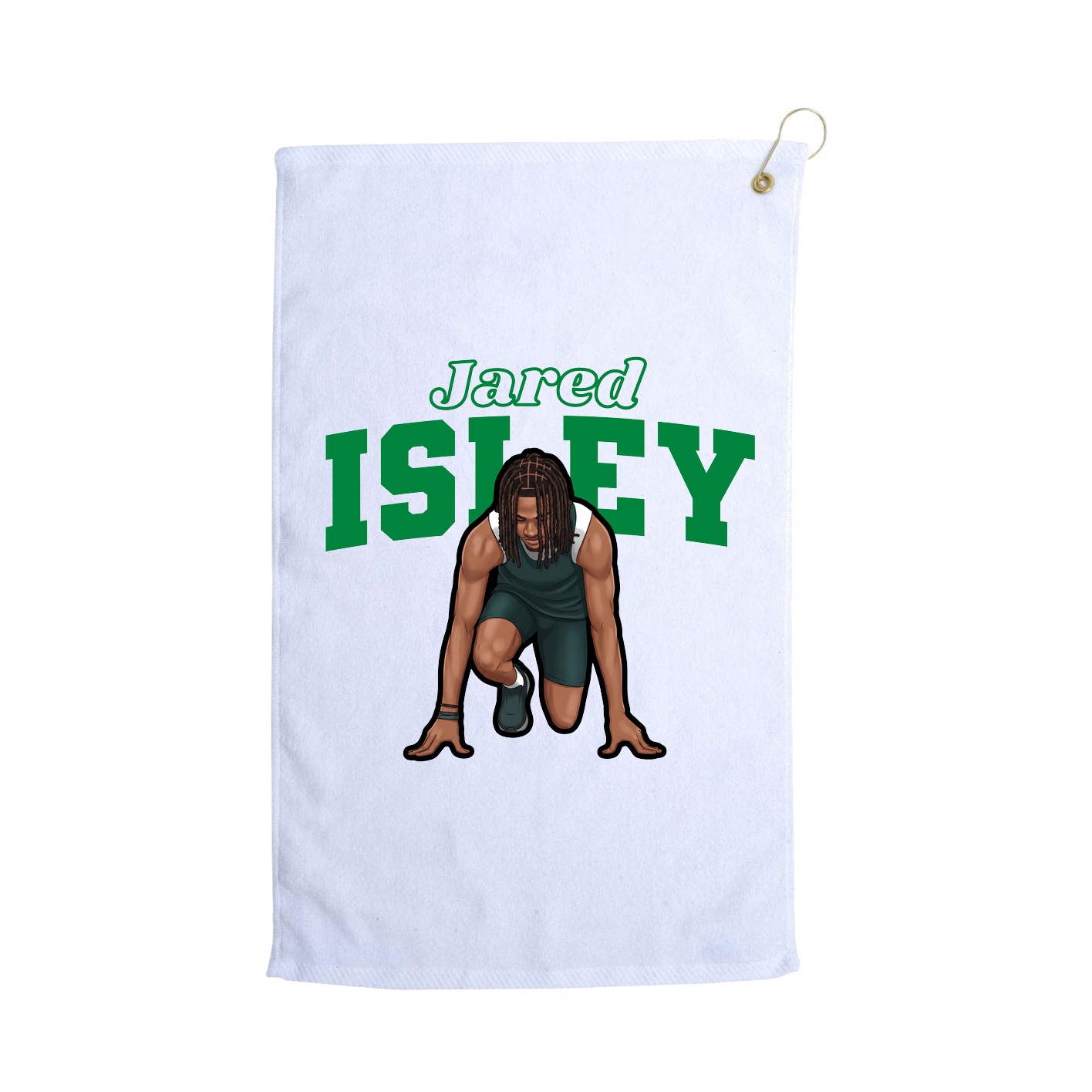 Golf Towel — Name Arch in White