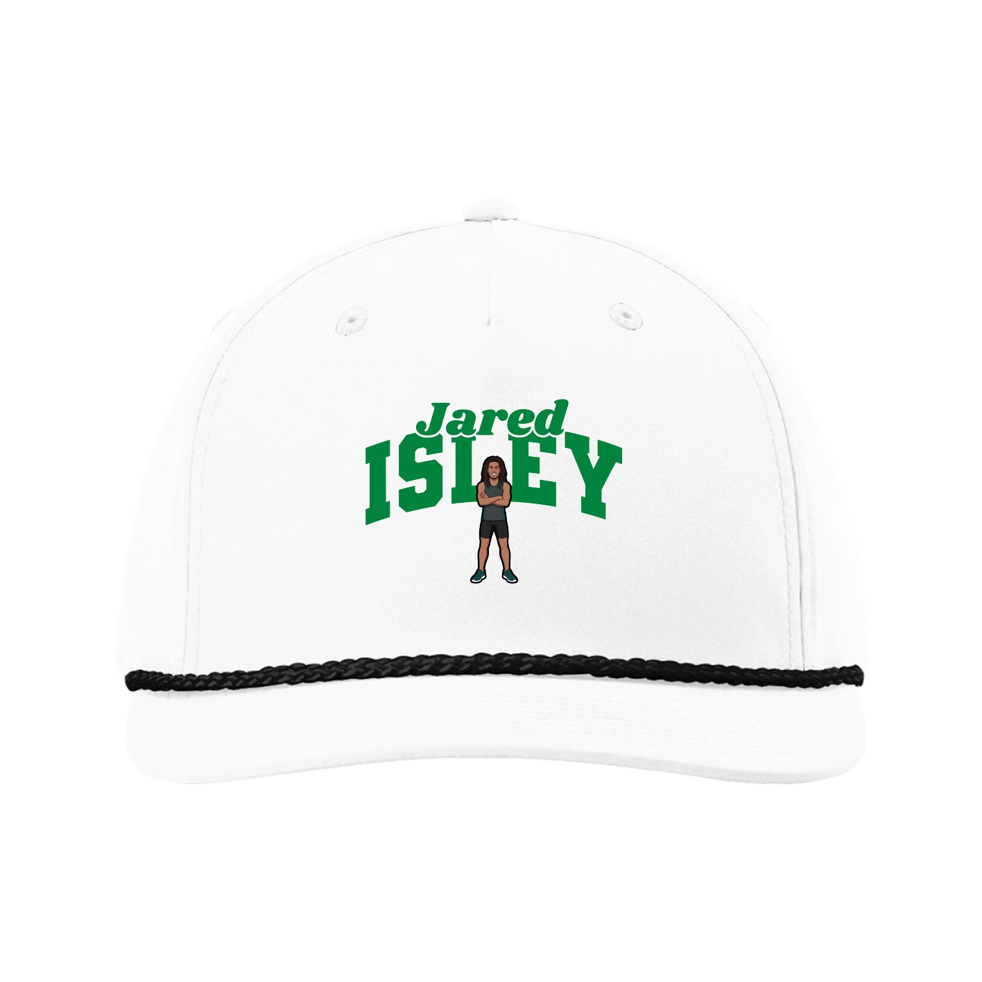 Five-Panel Classic Rope Cap — Signature Arch in White