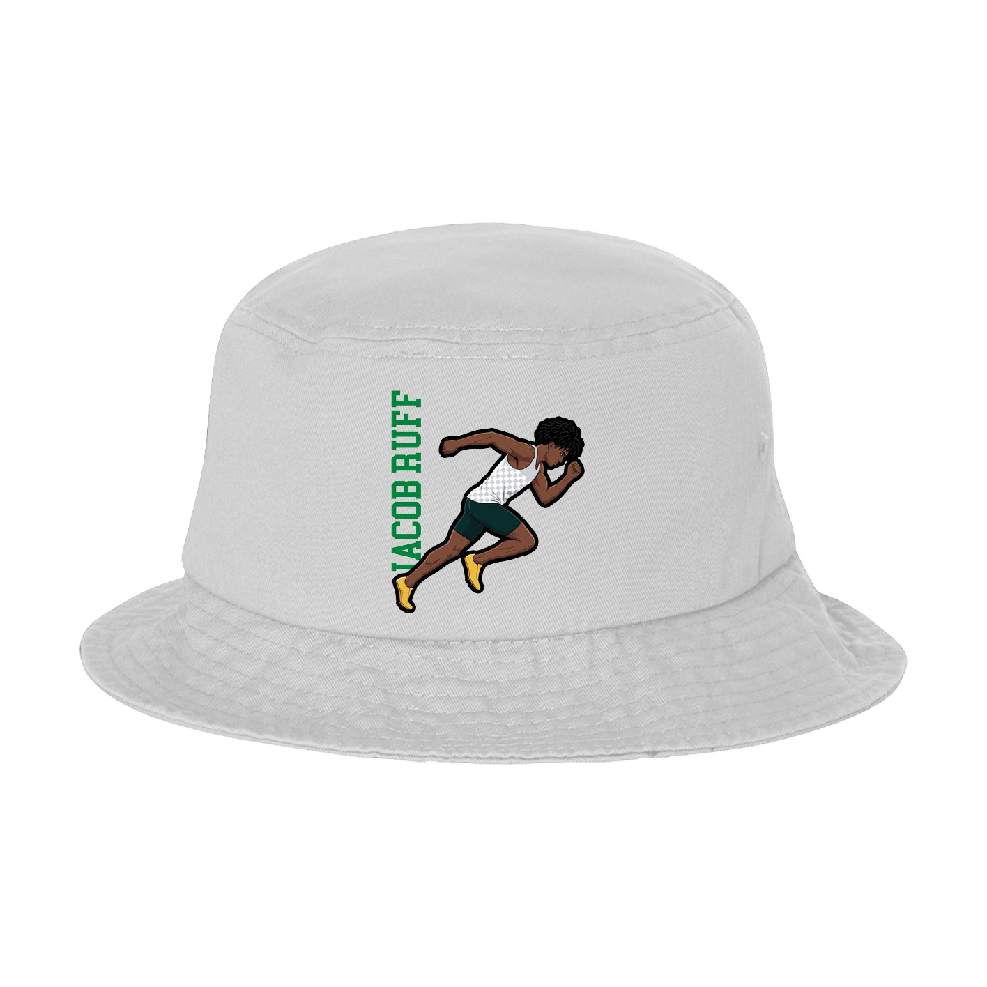 Bucket Cap — Name Vertical in White