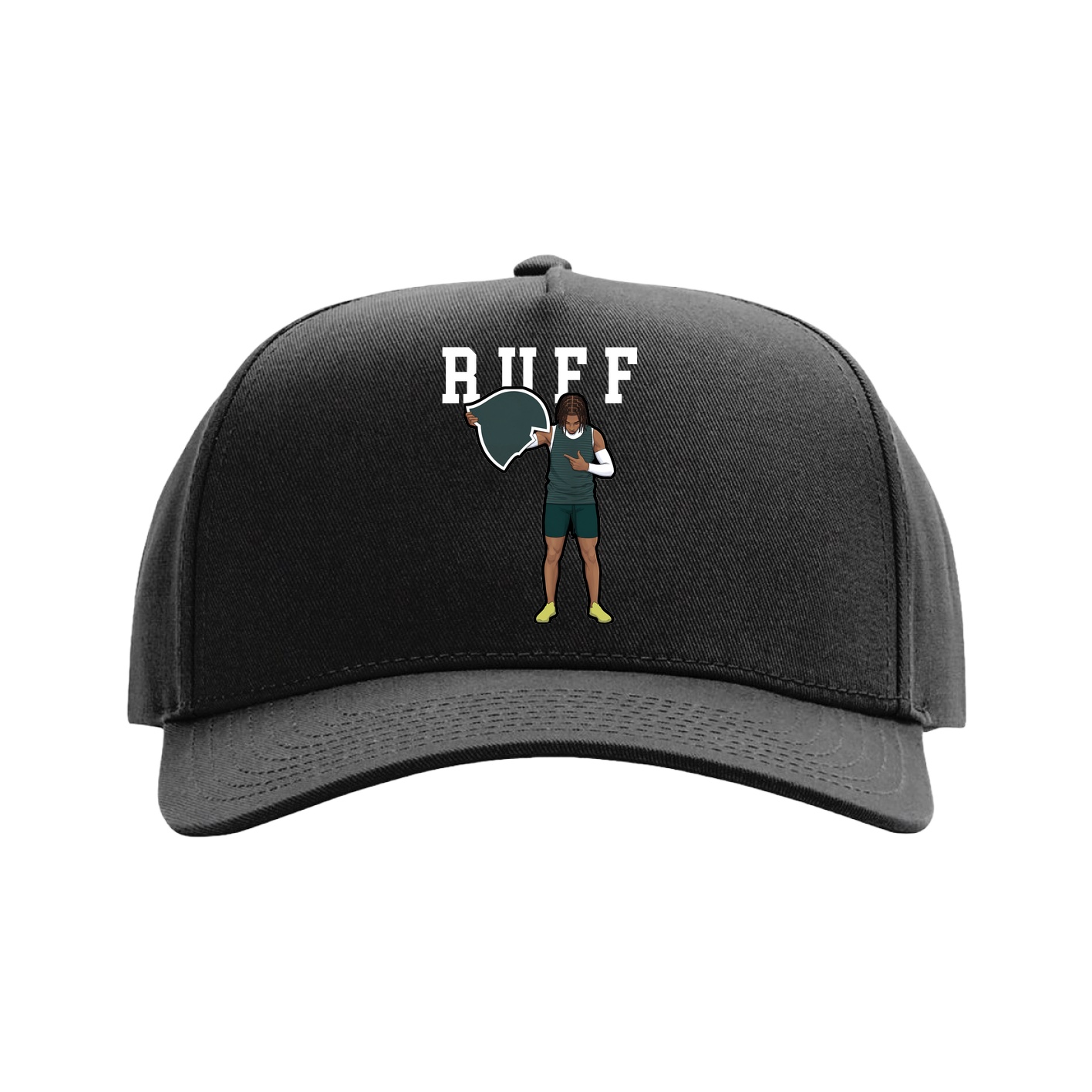 Full Fabric Five-Panel Champ Cap — Shirsey in Black