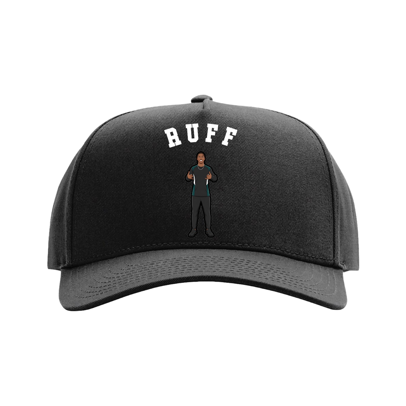 Full Fabric Five-Panel Champ Cap — Shirsey Arch in Black