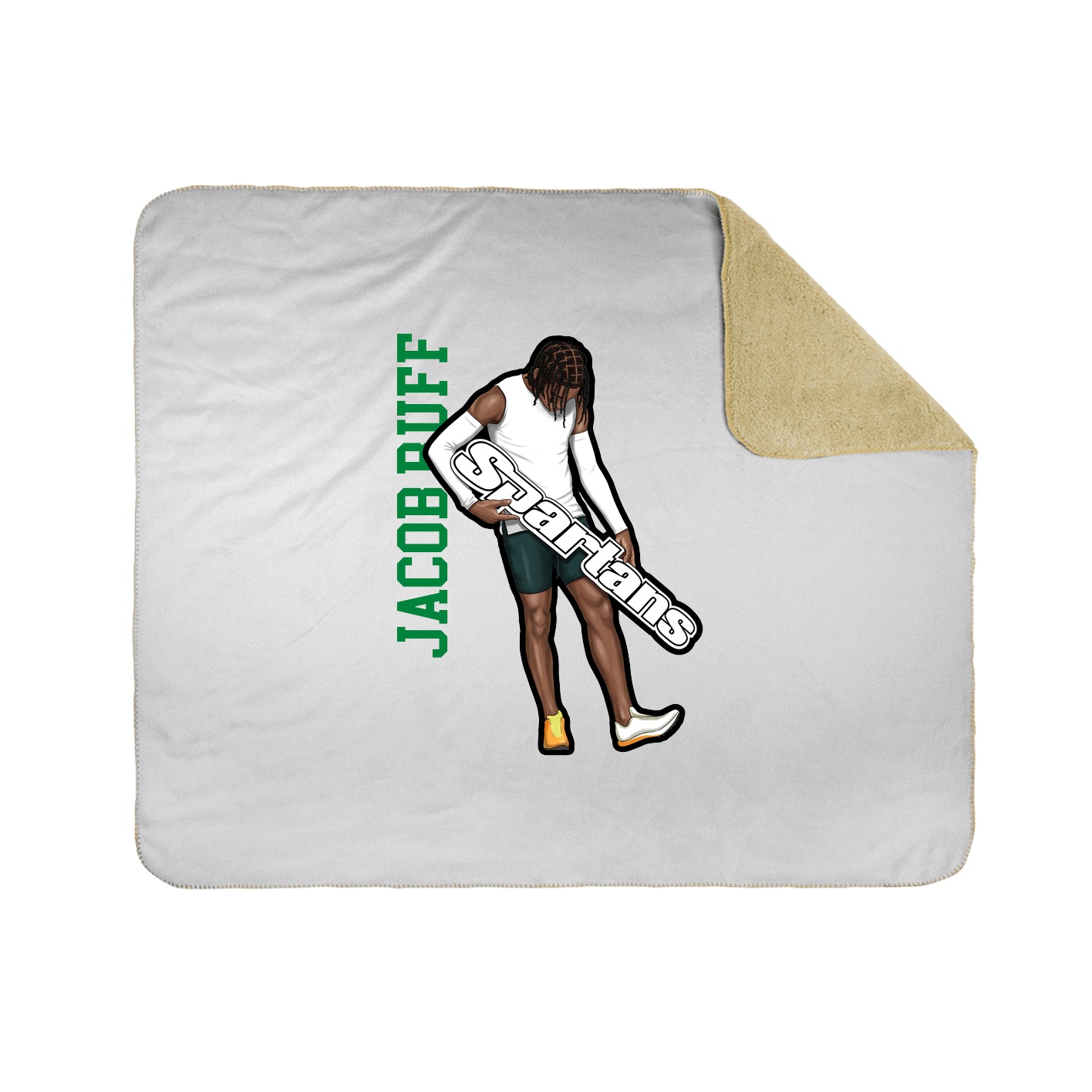Throw Blanket — Name Vertical in White