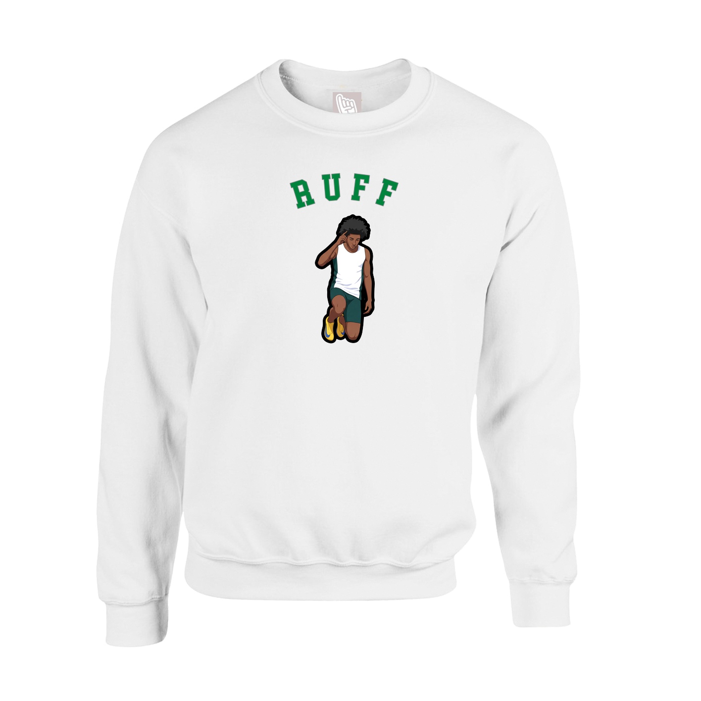 Fleece Crew — Shirsey Arch in White