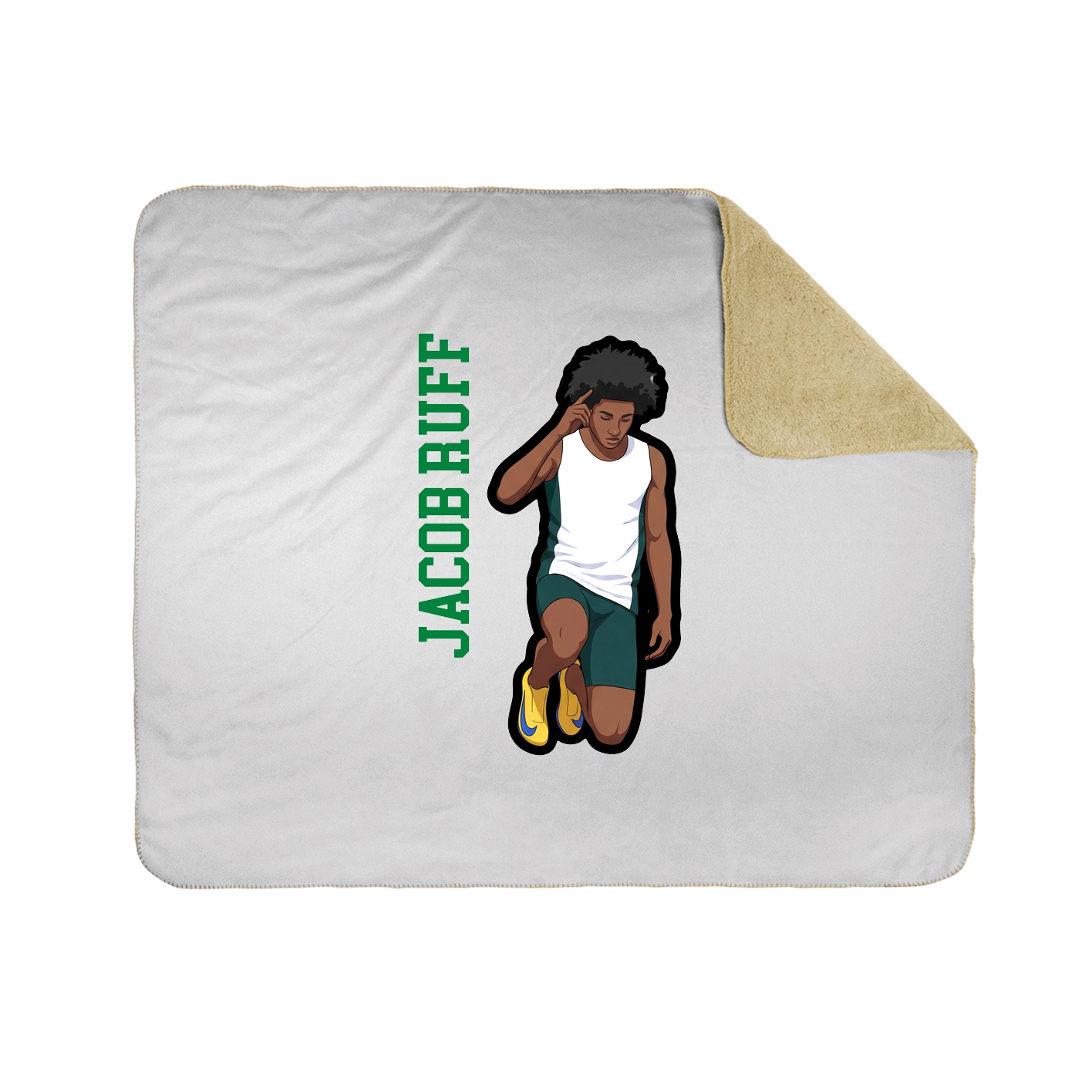 Throw Blanket — Name Vertical in White